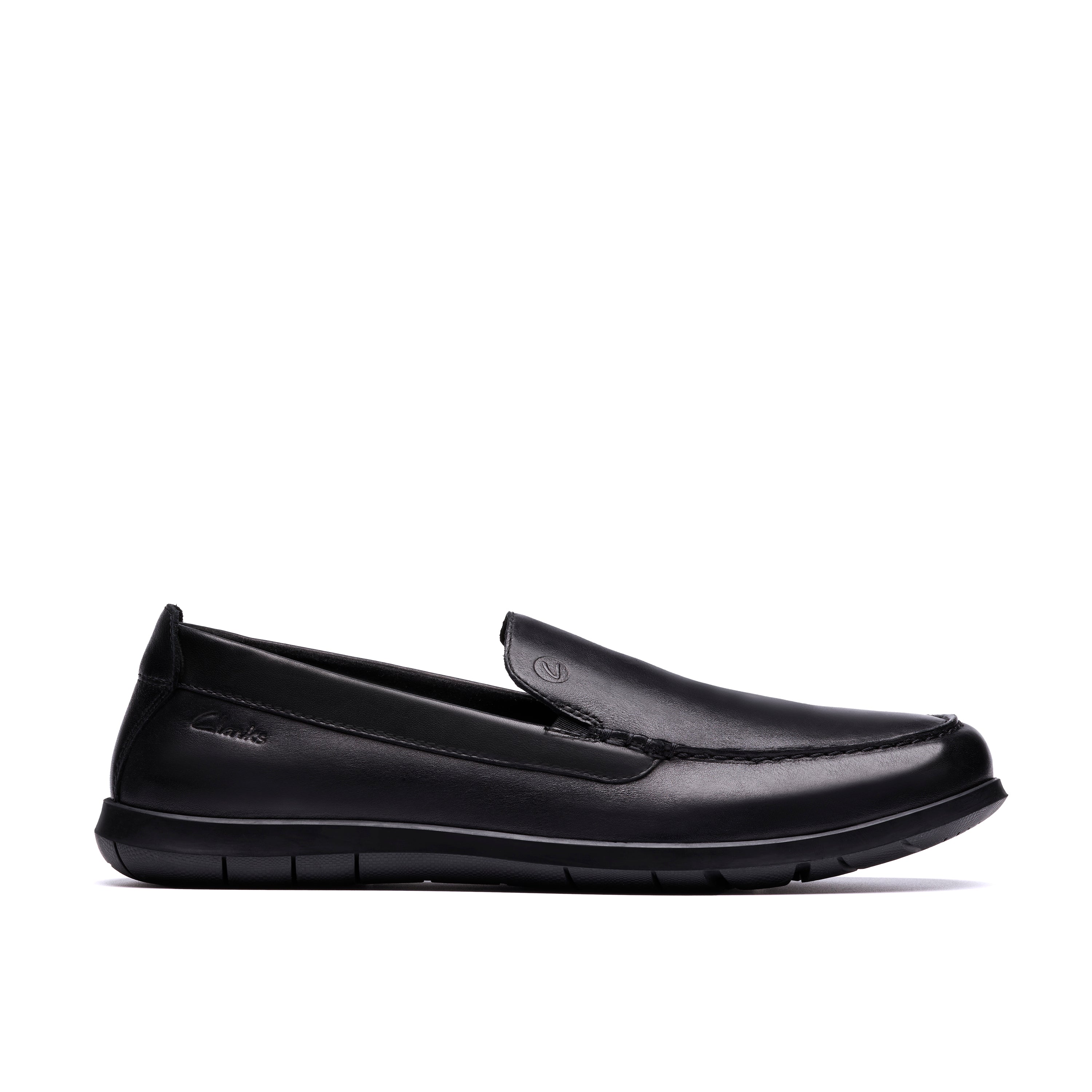 Flexway Step Black Smooth Leather Slip-On Loafer