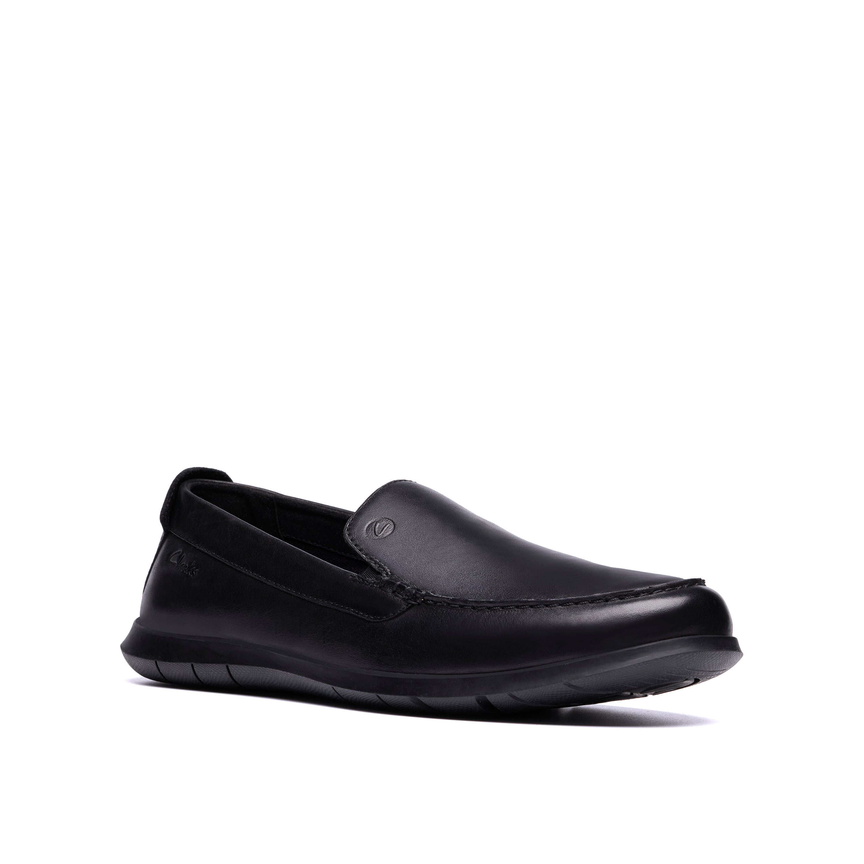Flexway Step Black Smooth Leather Slip-On Loafer