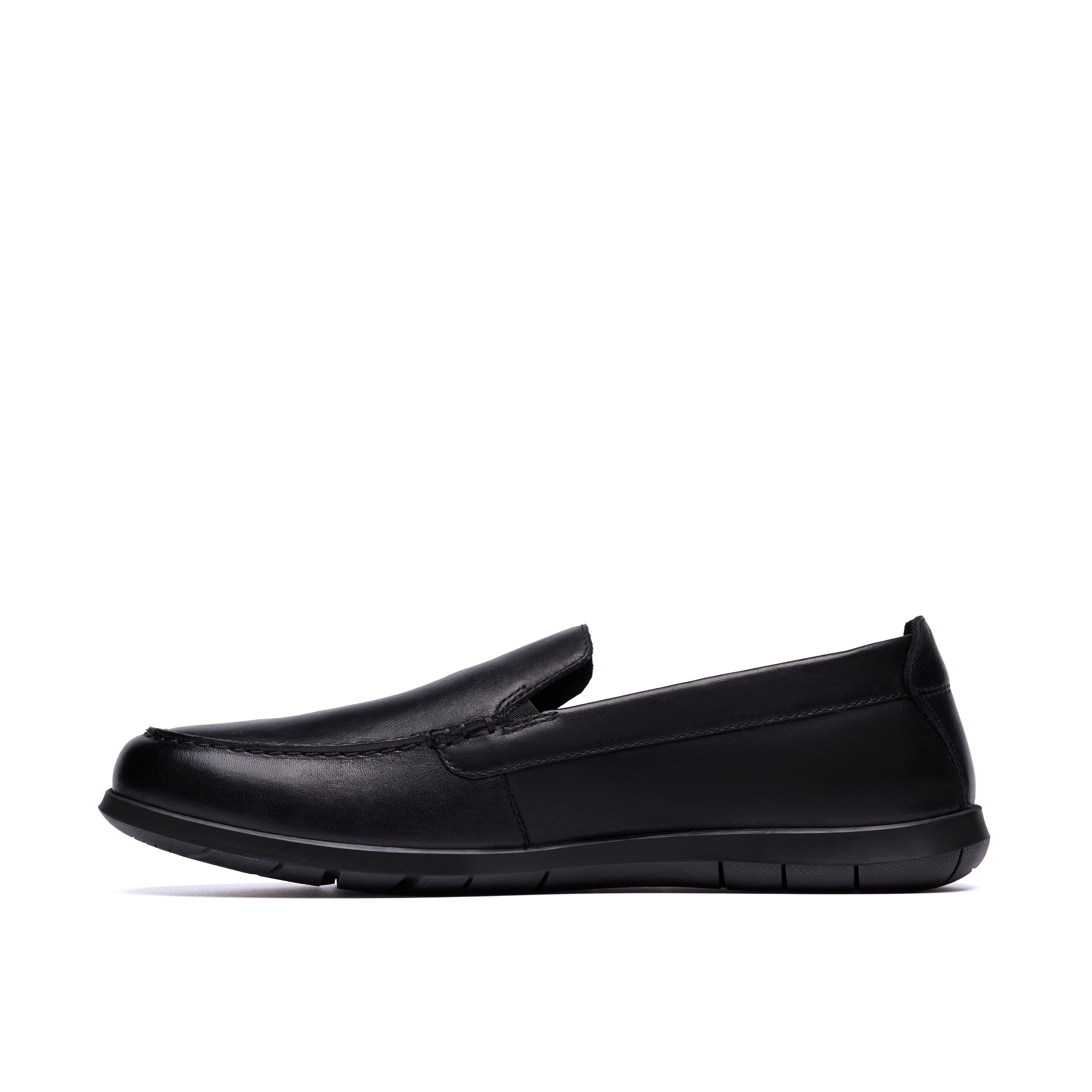 Flexway Step Black Smooth Leather Slip-On Loafer