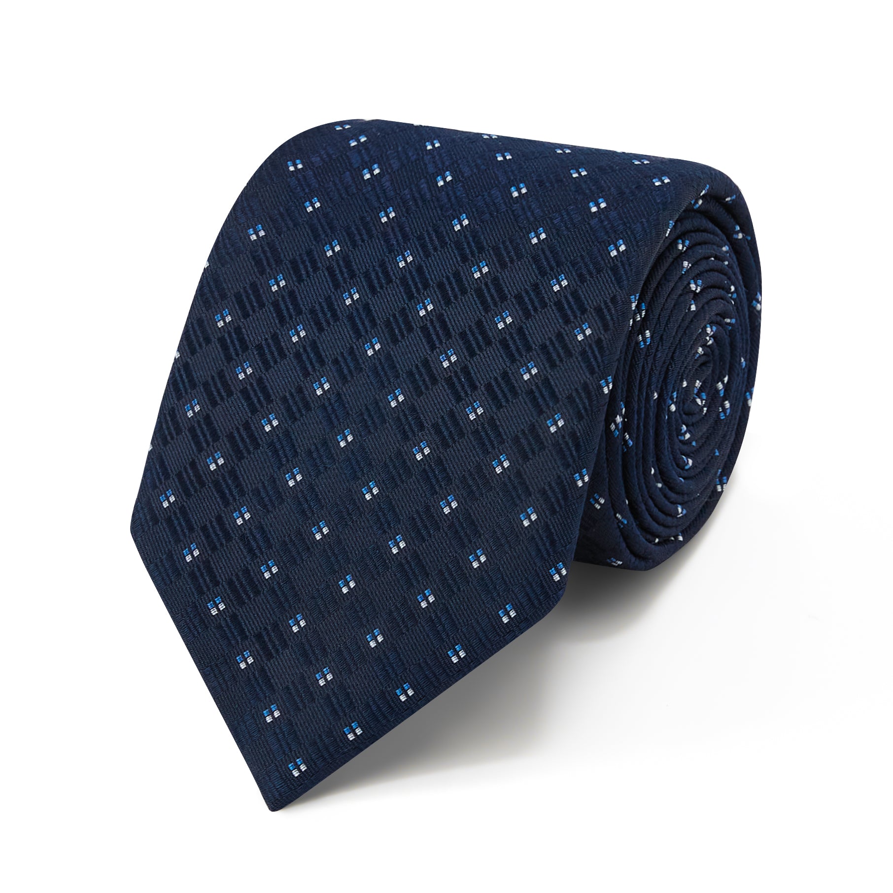 Premium Silk Double Square Neat on Jacquard Ground Tie