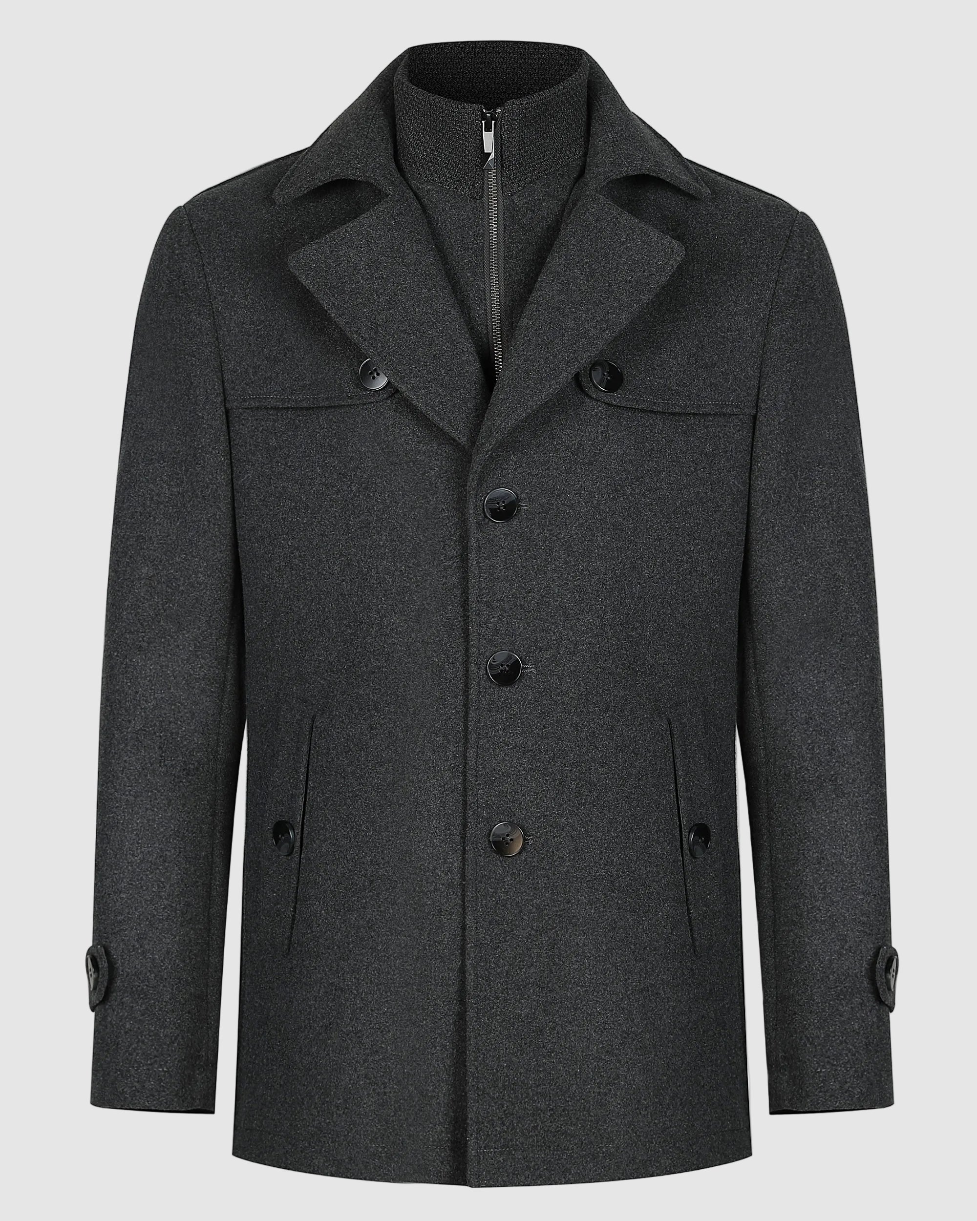 Modern Wool Blend Tailored Overcoat
