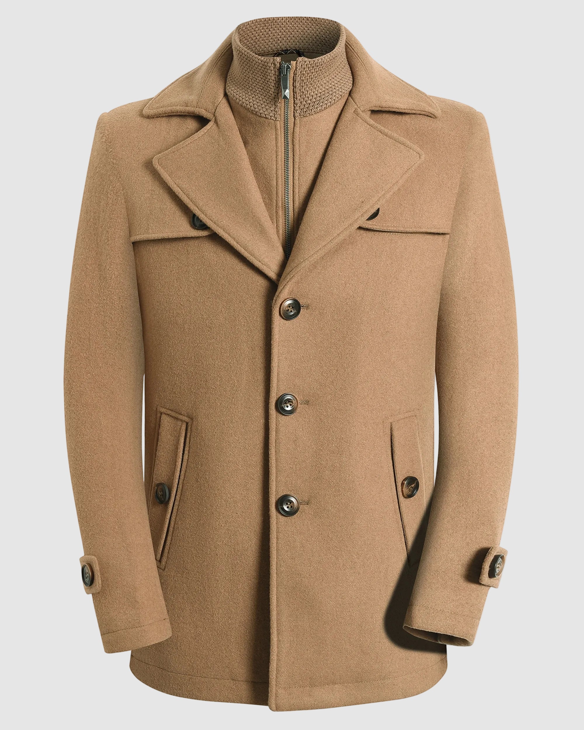 Modern Wool Blend Tailored Overcoat