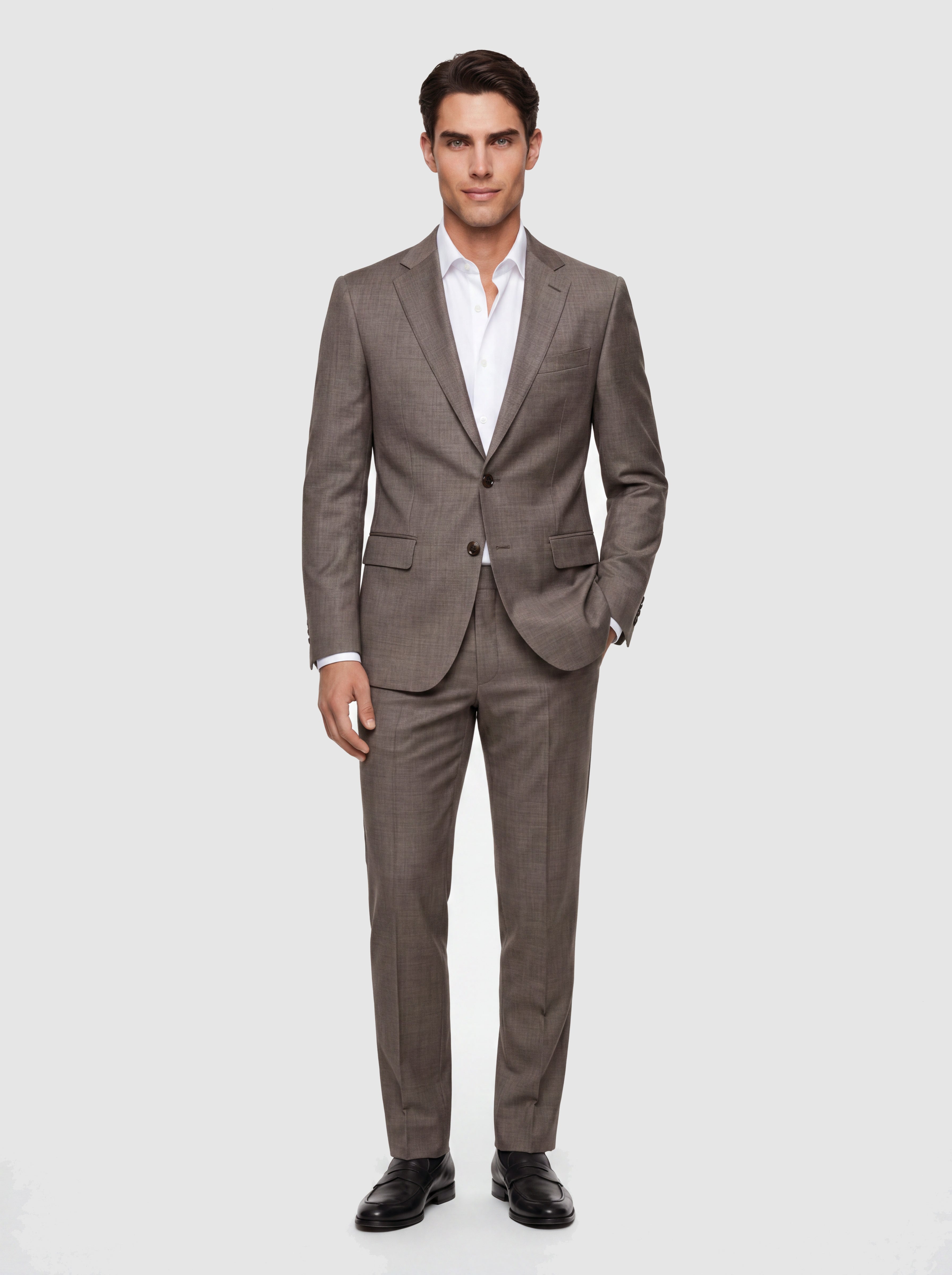 Sharkskin Modern Fit Wool Cashmere Suit