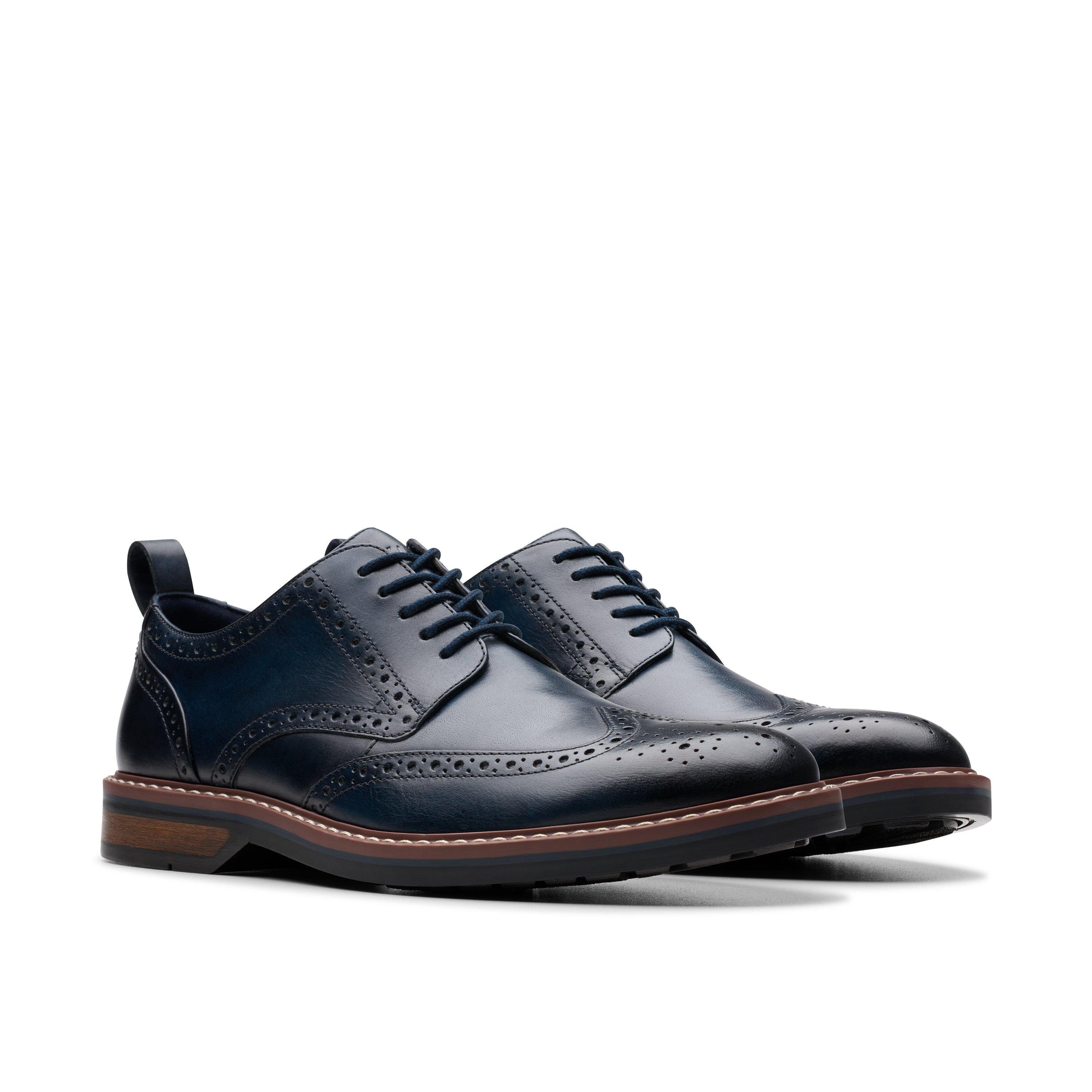 Contrast Stitch Welt Wingtip Brogue Leather Derby Shoe