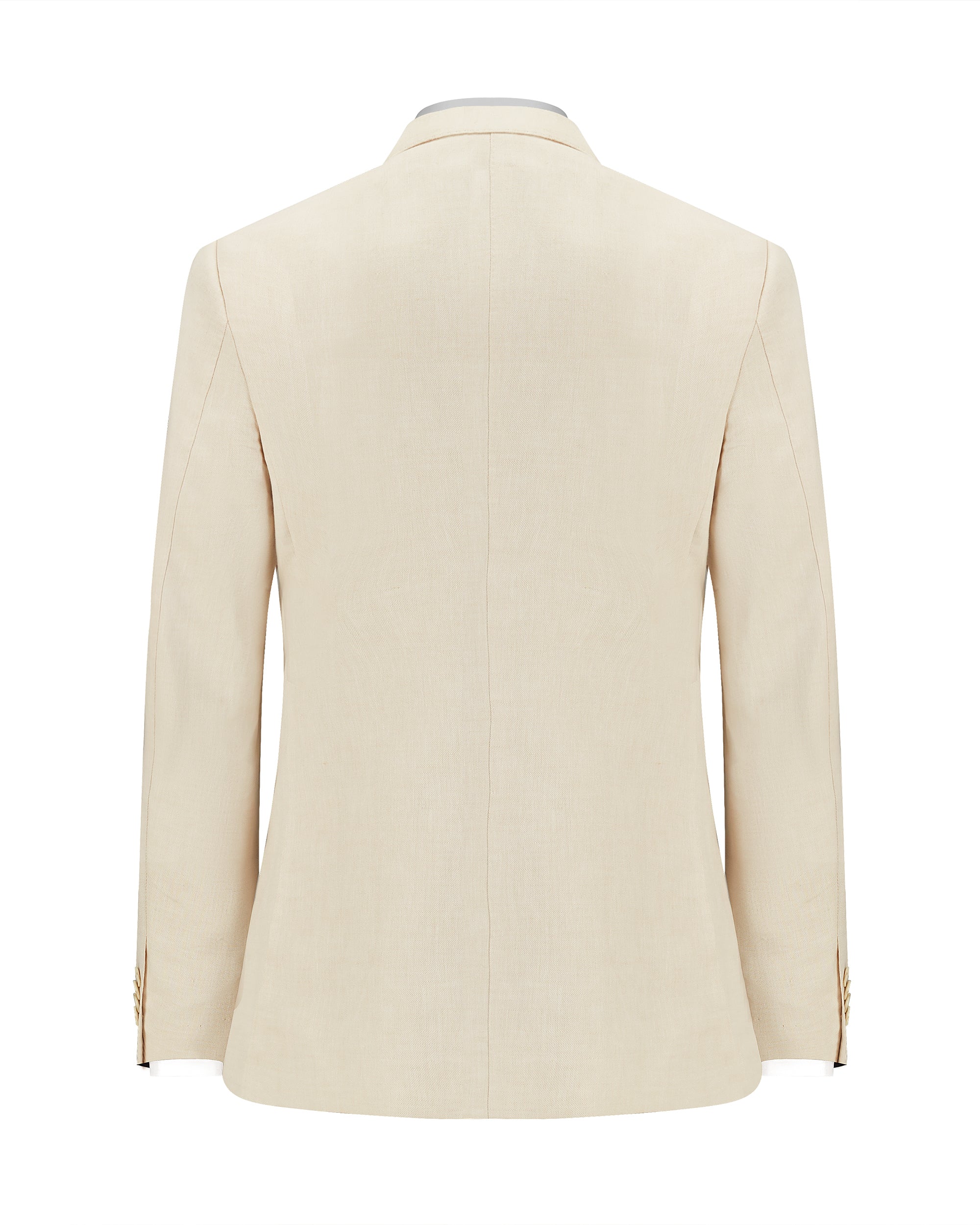 Coastal Luxury Tan Linen-Cotton Tailored Fit Suit with Side Buckle Trousers