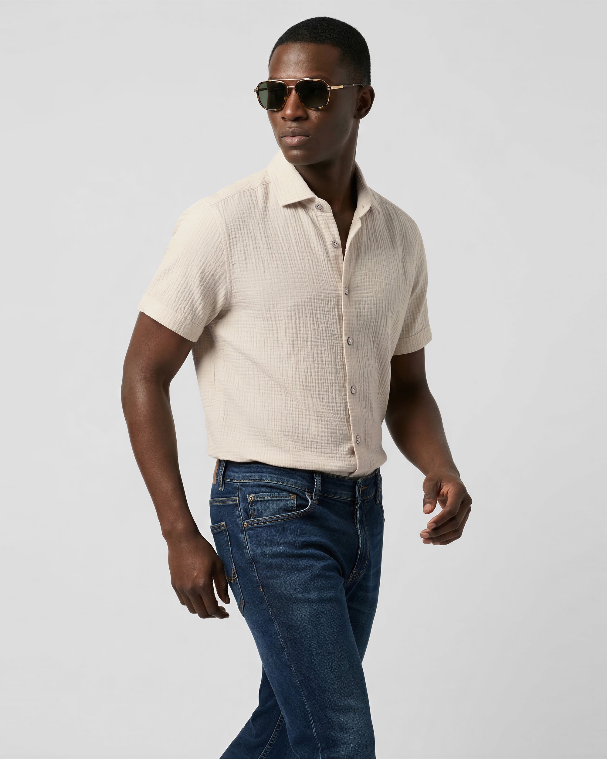 Breathable Gauze Cotton Casual Shirt