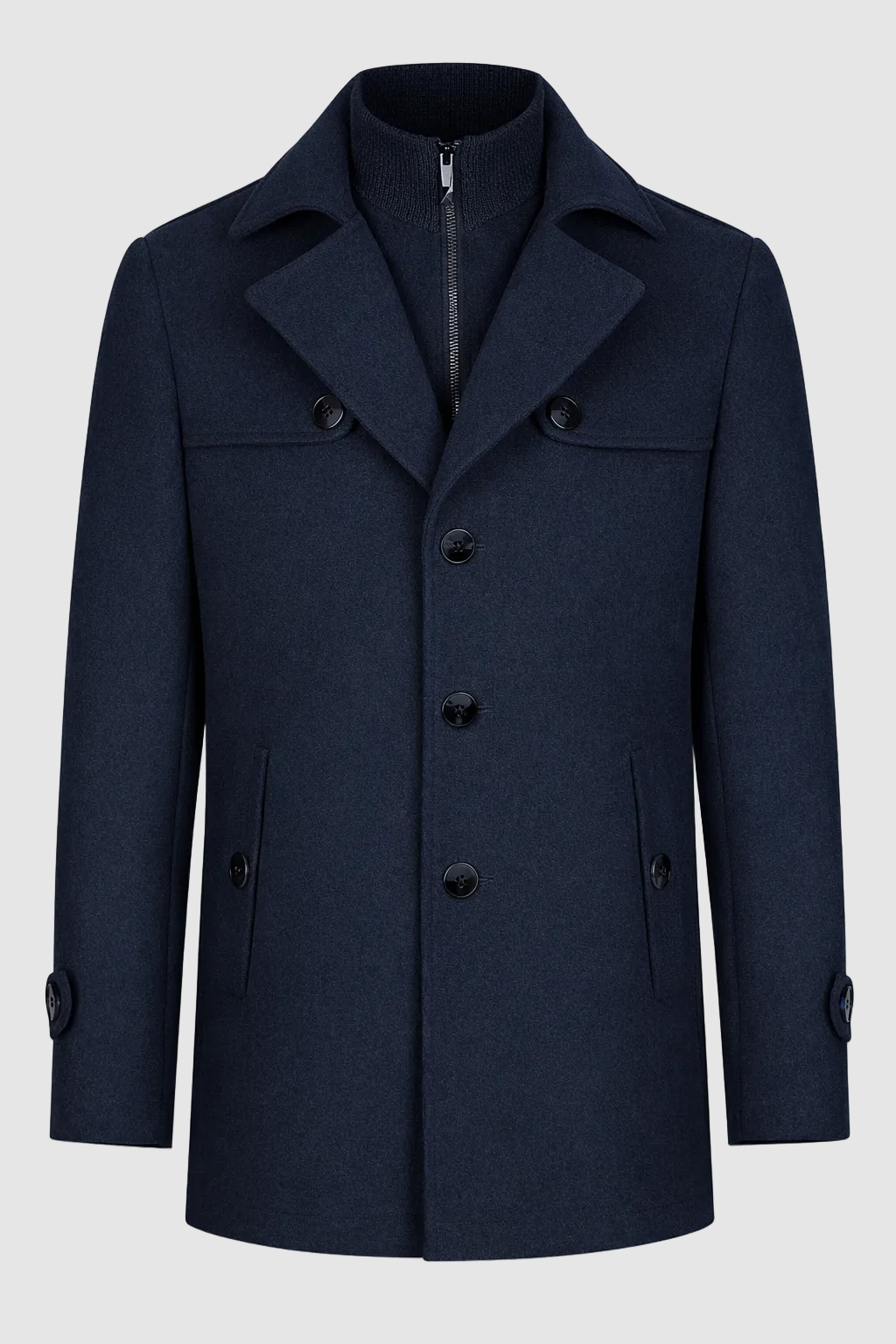 Modern Wool Blend Tailored Overcoat