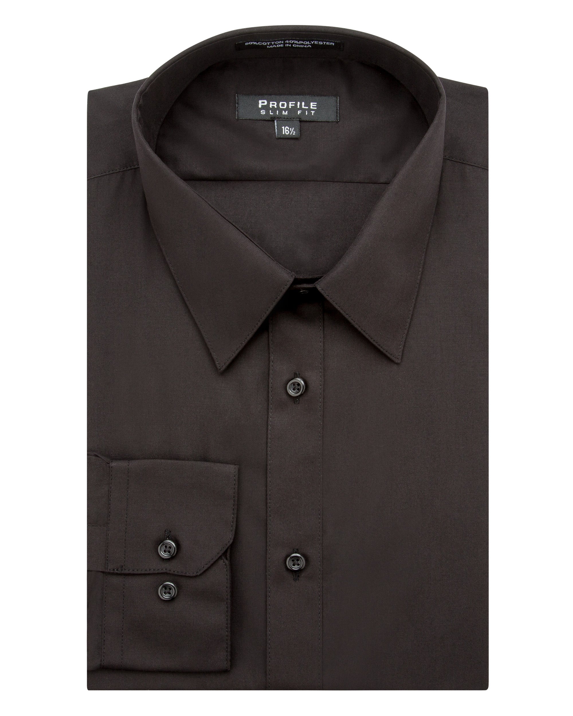 Cotton Blend Slim Fit Dress Shirt