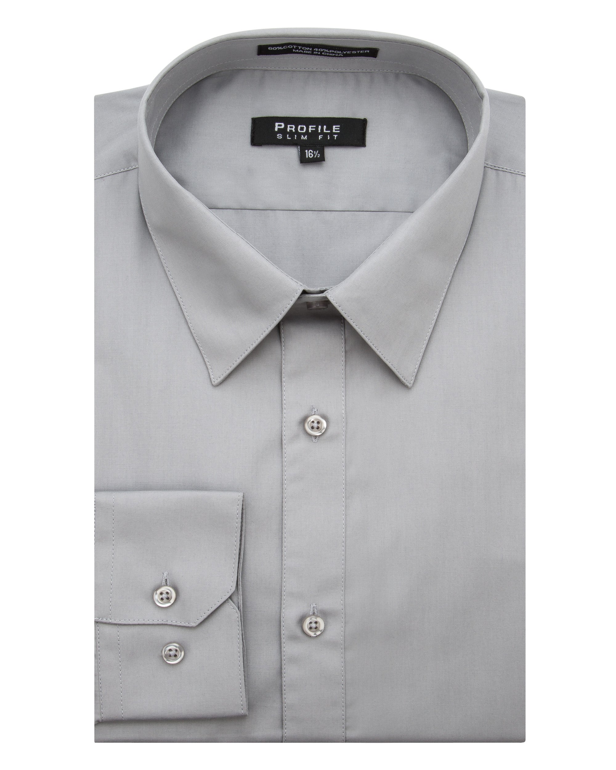 Cotton Blend Slim Fit Dress Shirt