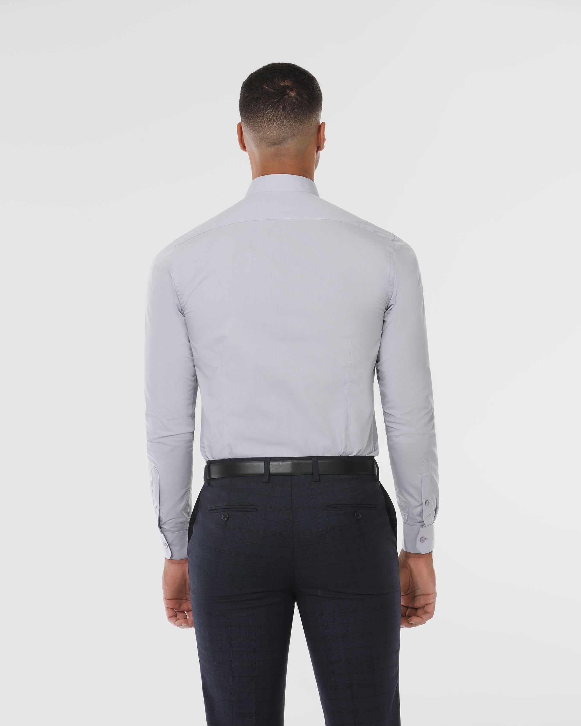 Cotton Blend Slim Fit Dress Shirt