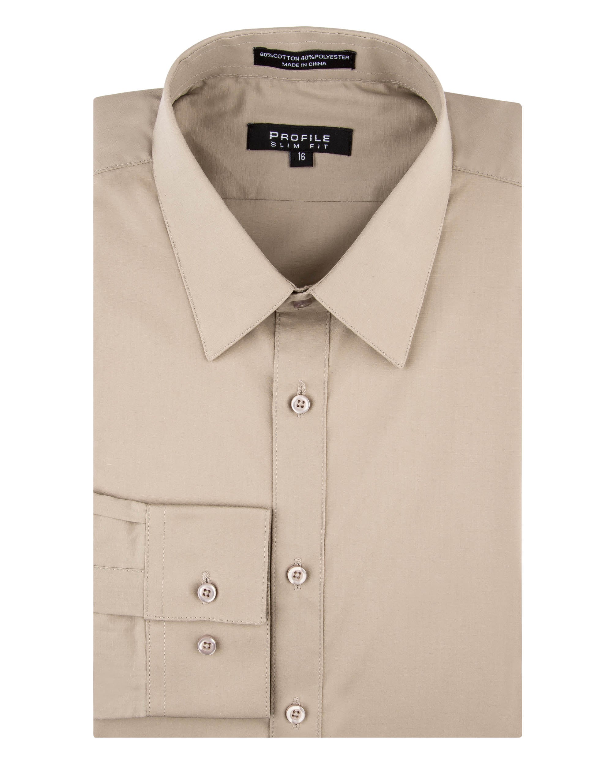 Cotton Blend Slim Fit Dress Shirt