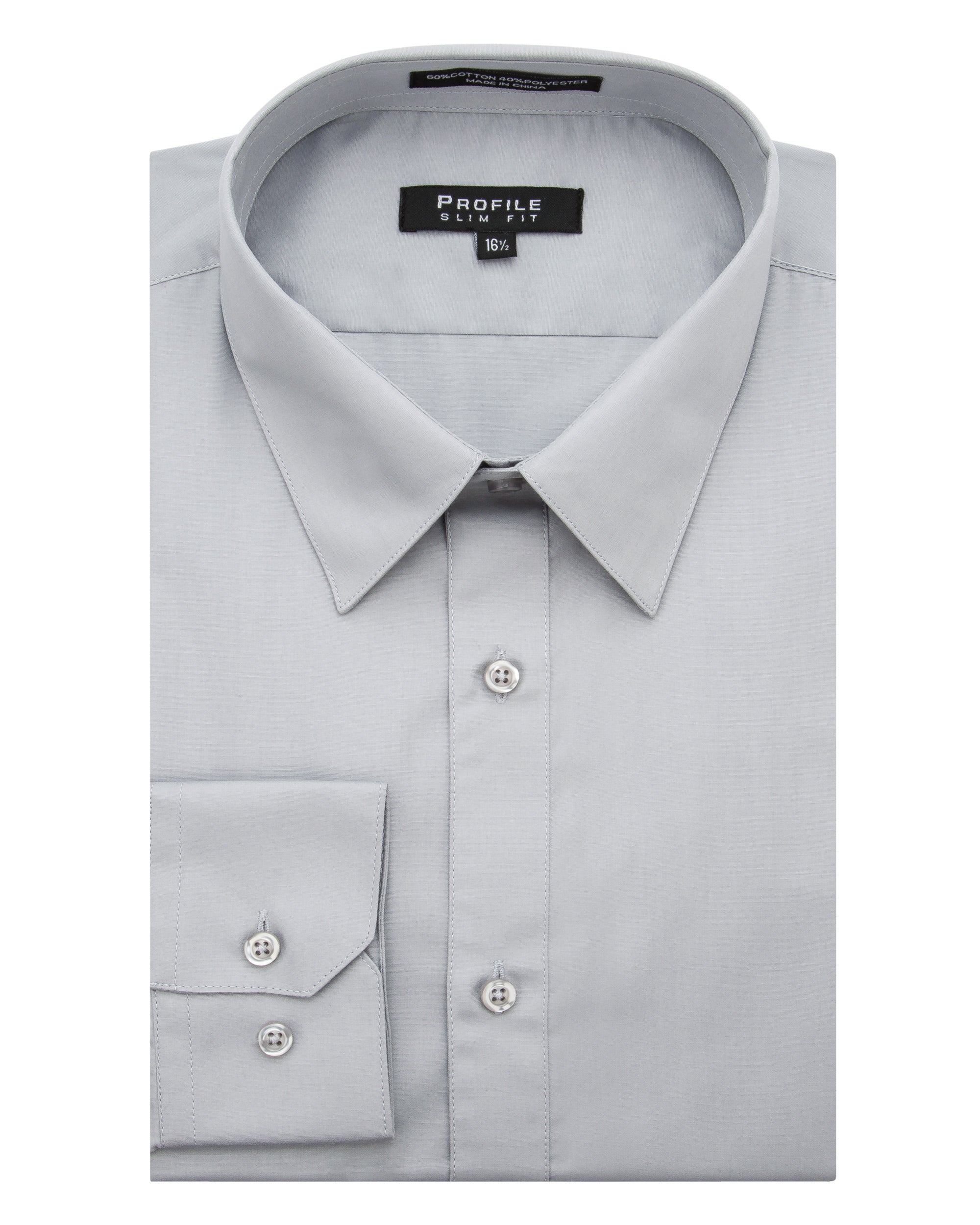 Cotton Blend Slim Fit Dress Shirt