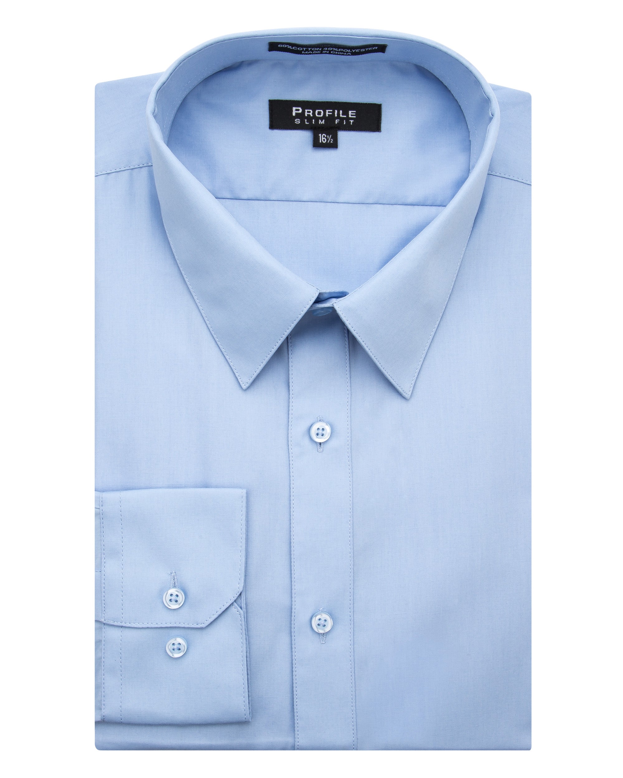 Cotton Blend Slim Fit Dress Shirt