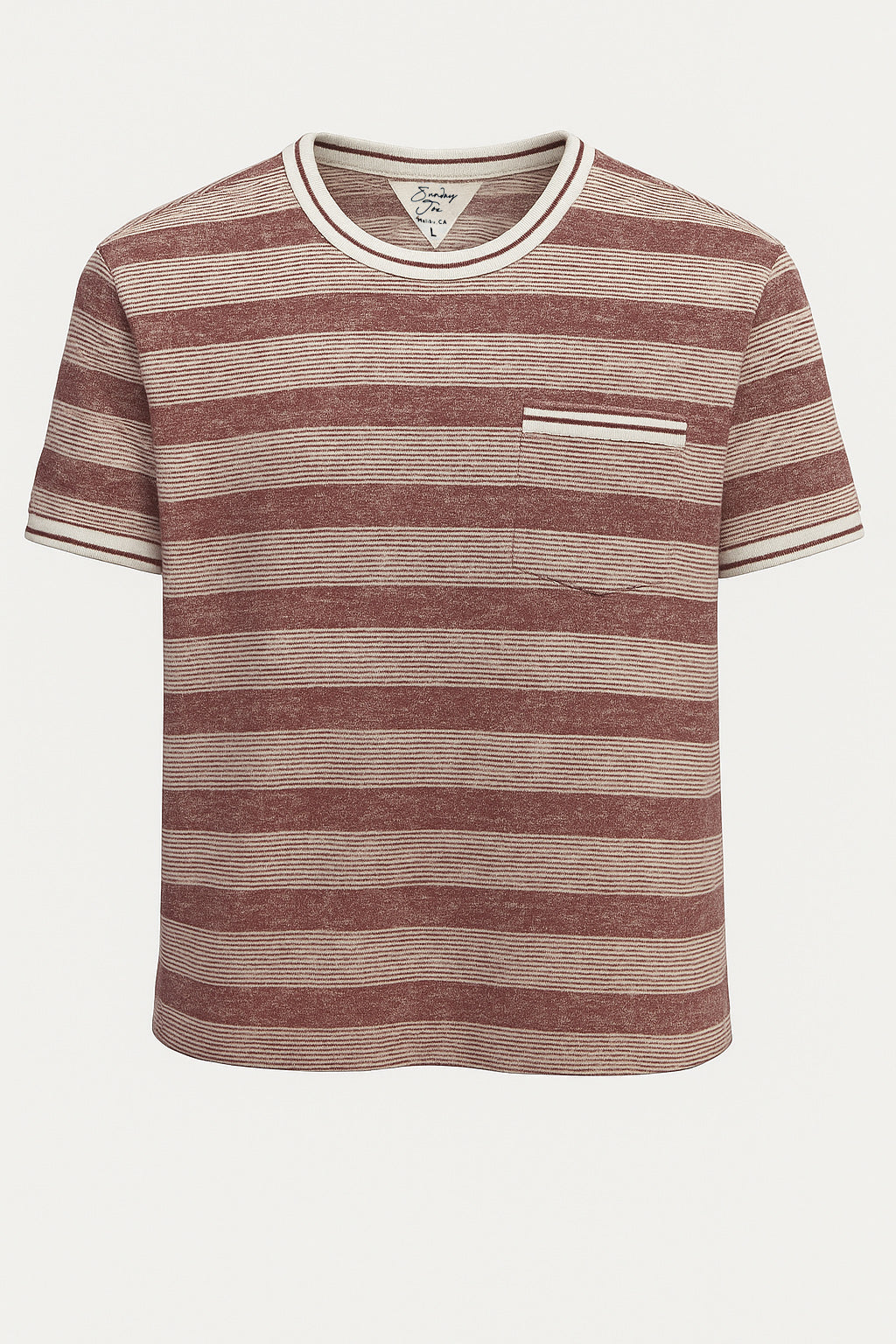Washed Stripe Cotton-Blend T-Shirt