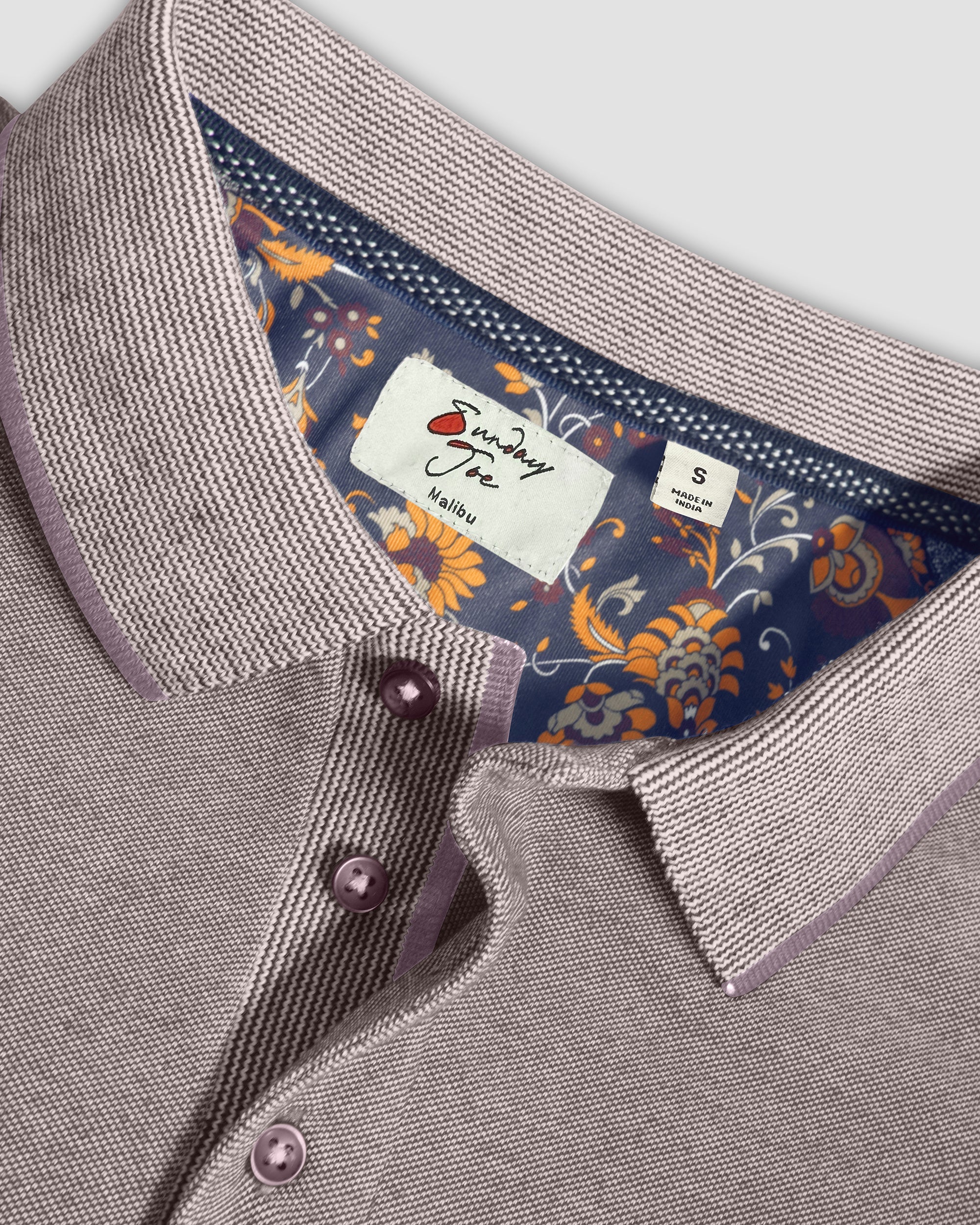 Textured Polo with Contrast Collar