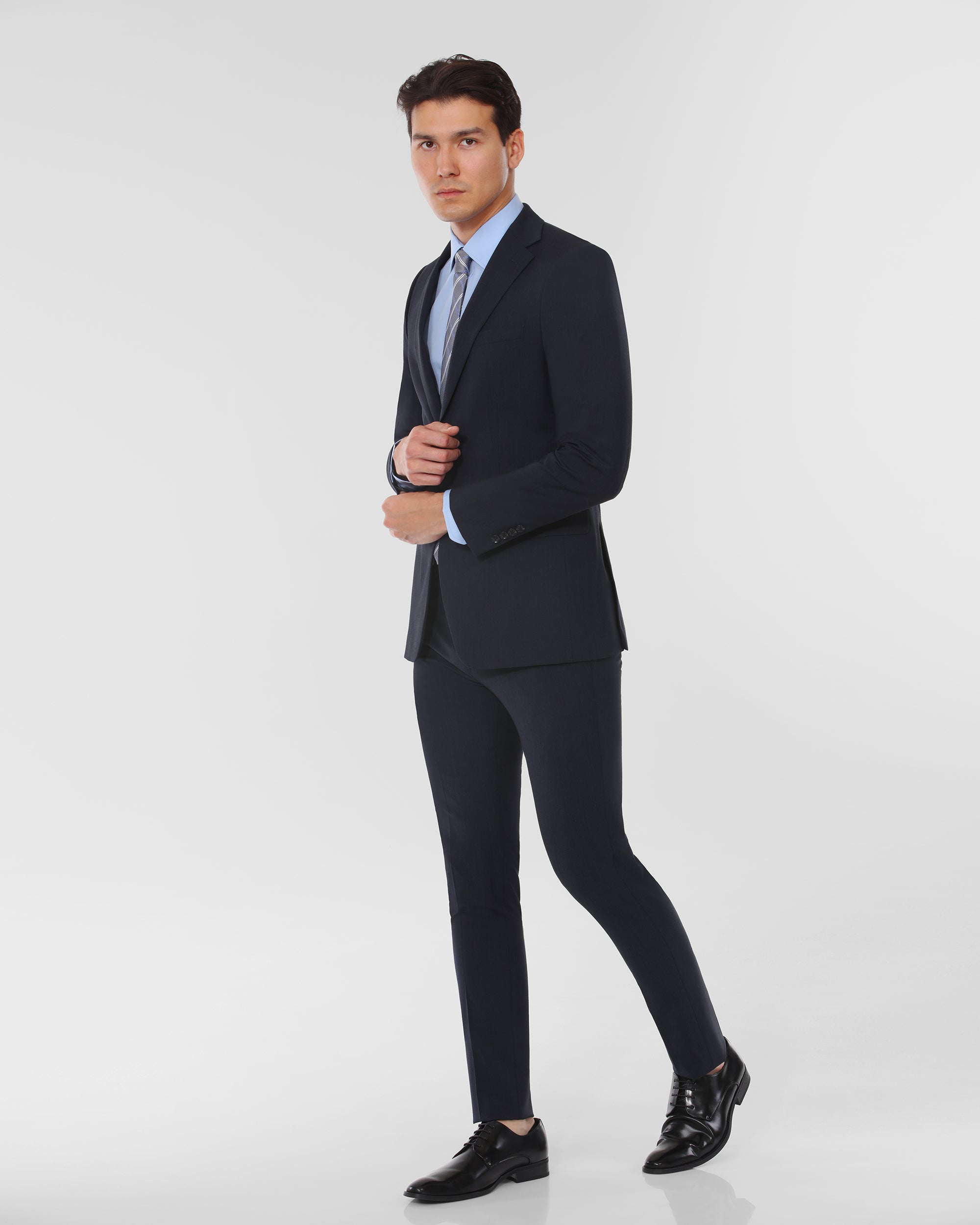 Mini Stripe Slim Fit Wool Blend Suit