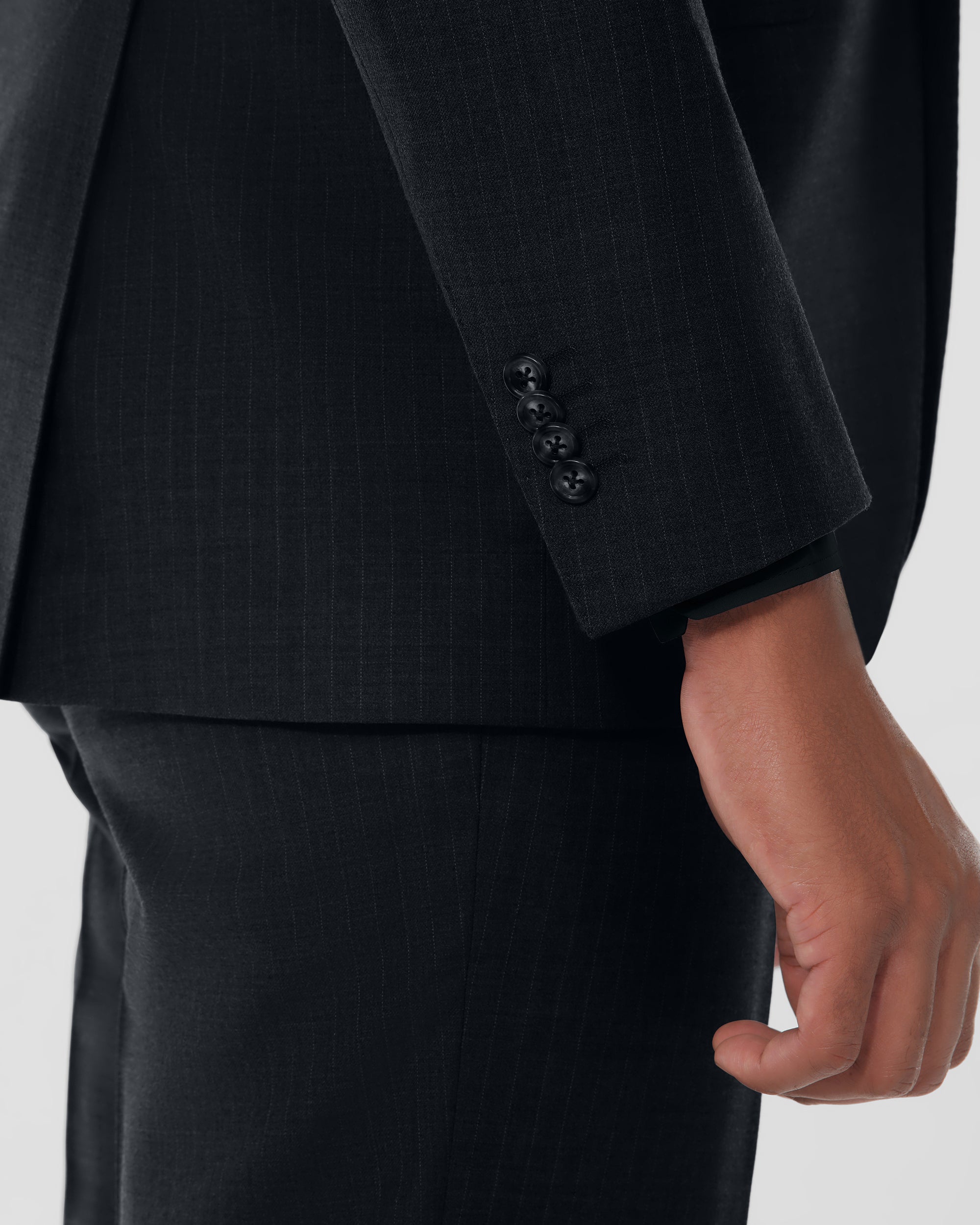 Pin Stripe Modern Fit Wool Cashmere Suit