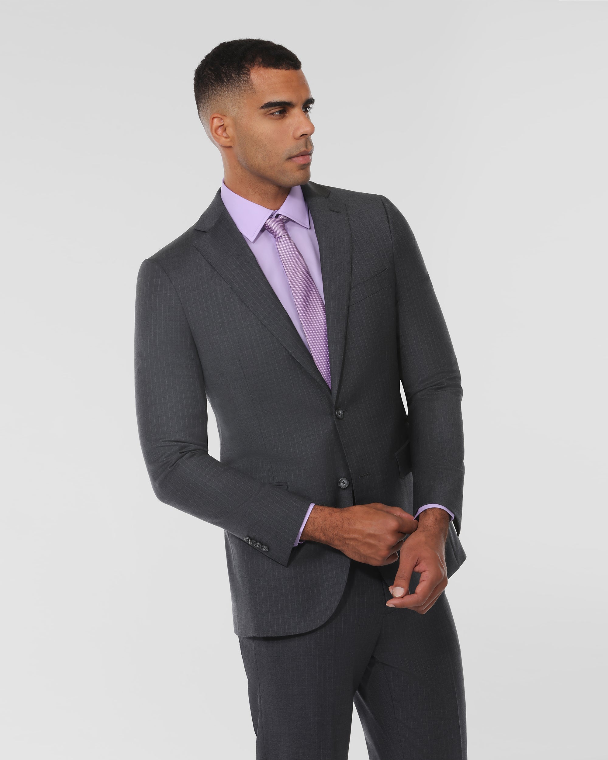 Pin Stripe Modern Fit Wool Cashmere Suit