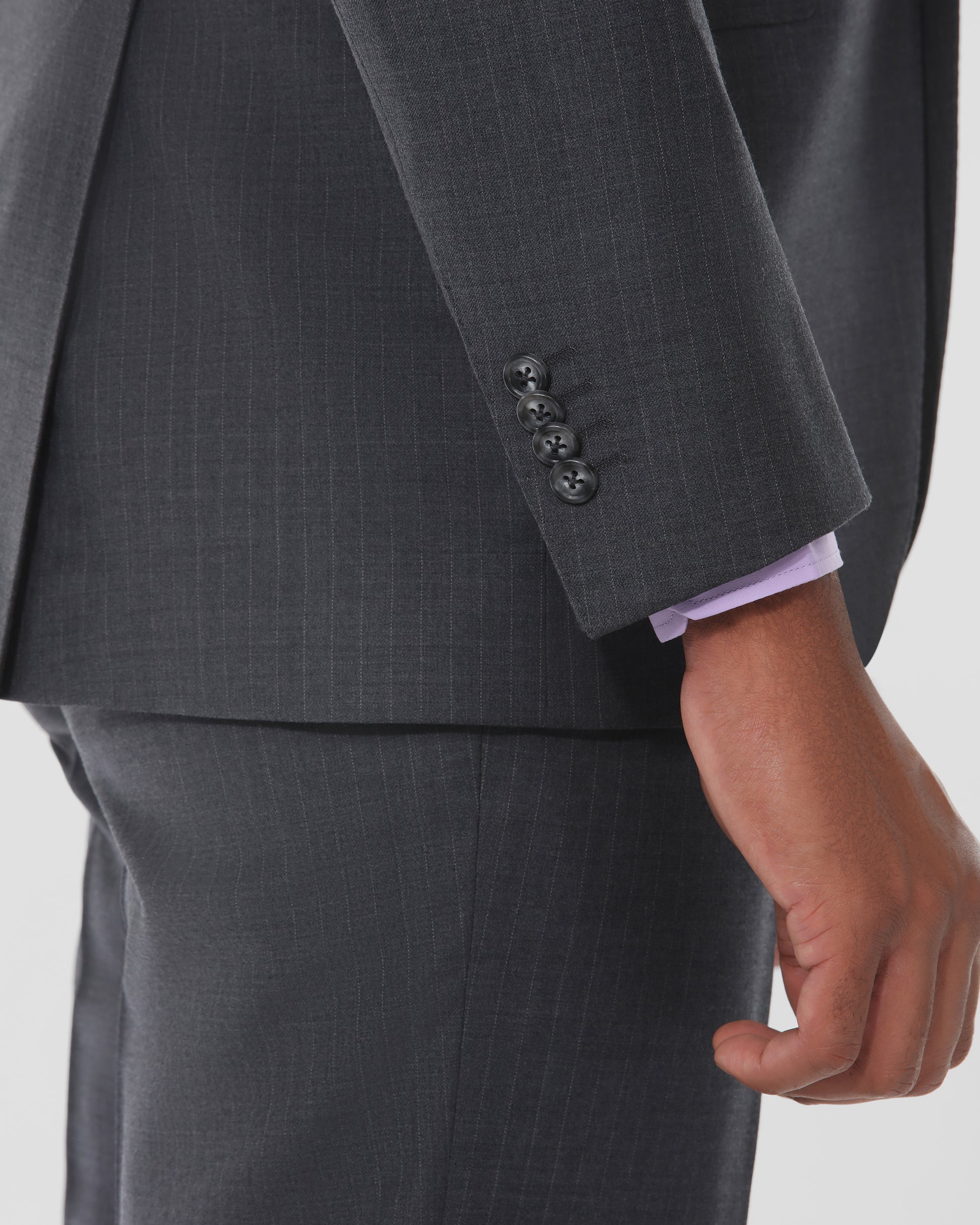 Pin Stripe Modern Fit Wool Cashmere Suit