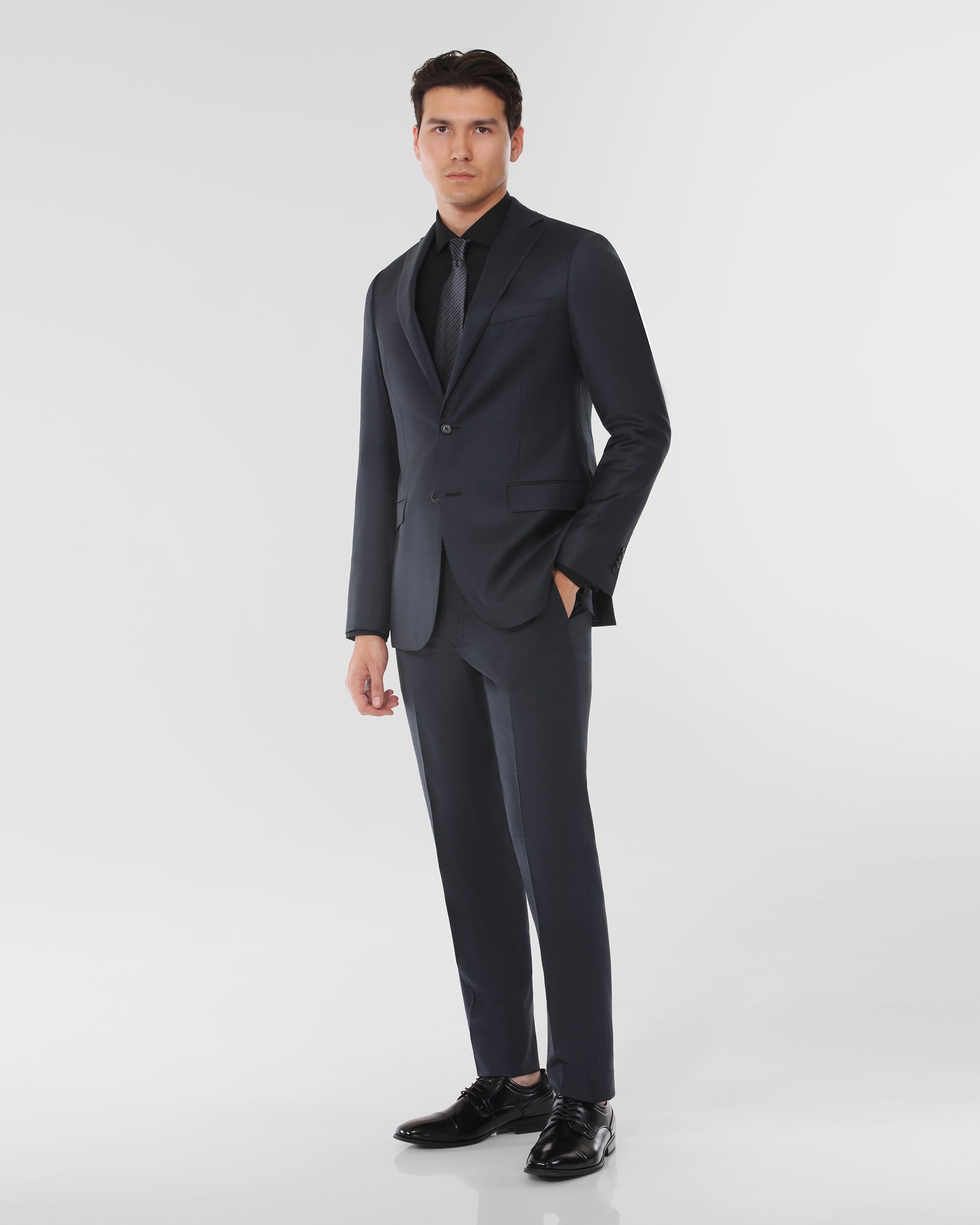 Sharkskin Modern Fit Wool Cashmere Suit