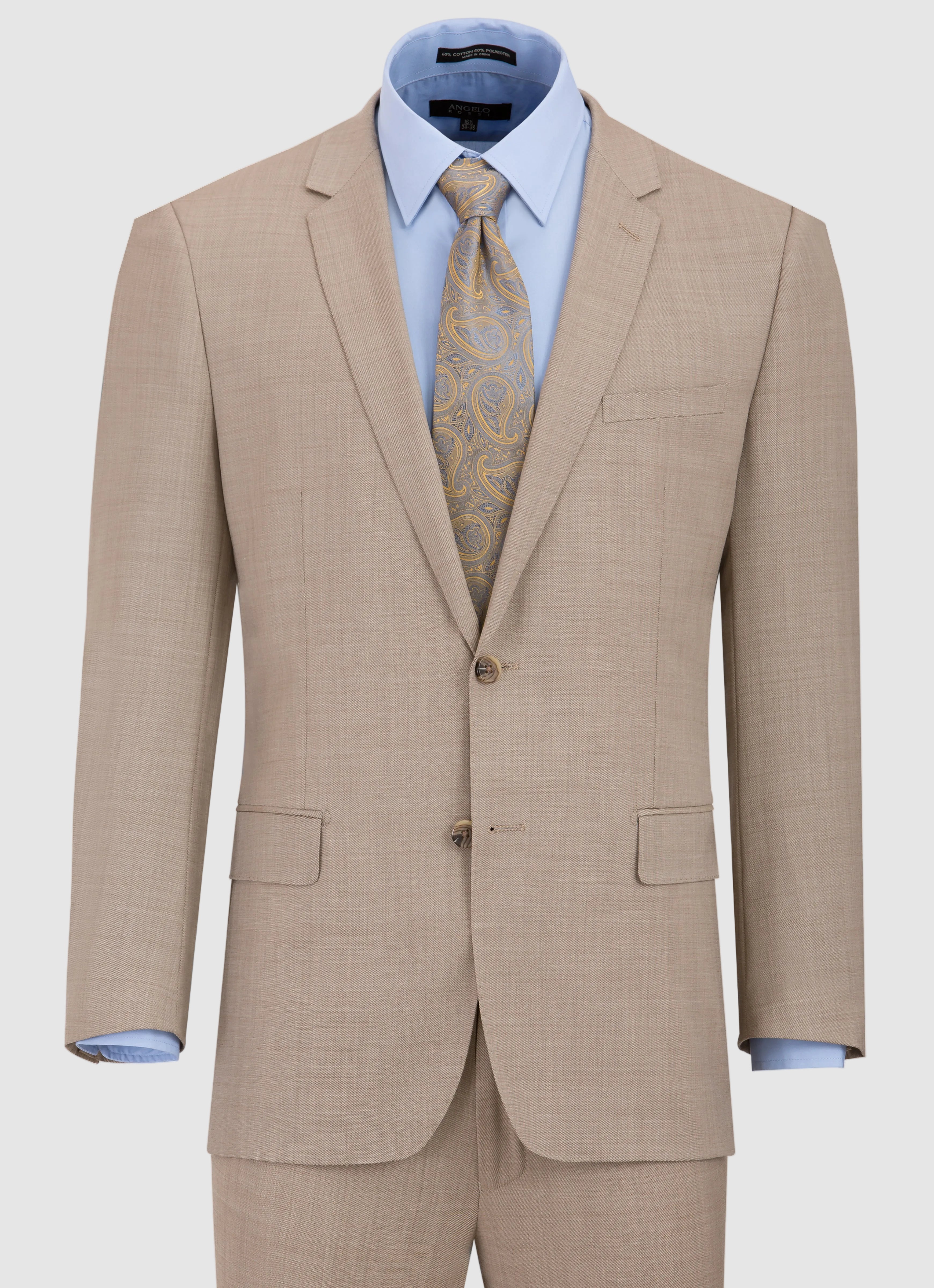 Sharkskin Modern Fit Wool Cashmere Suit