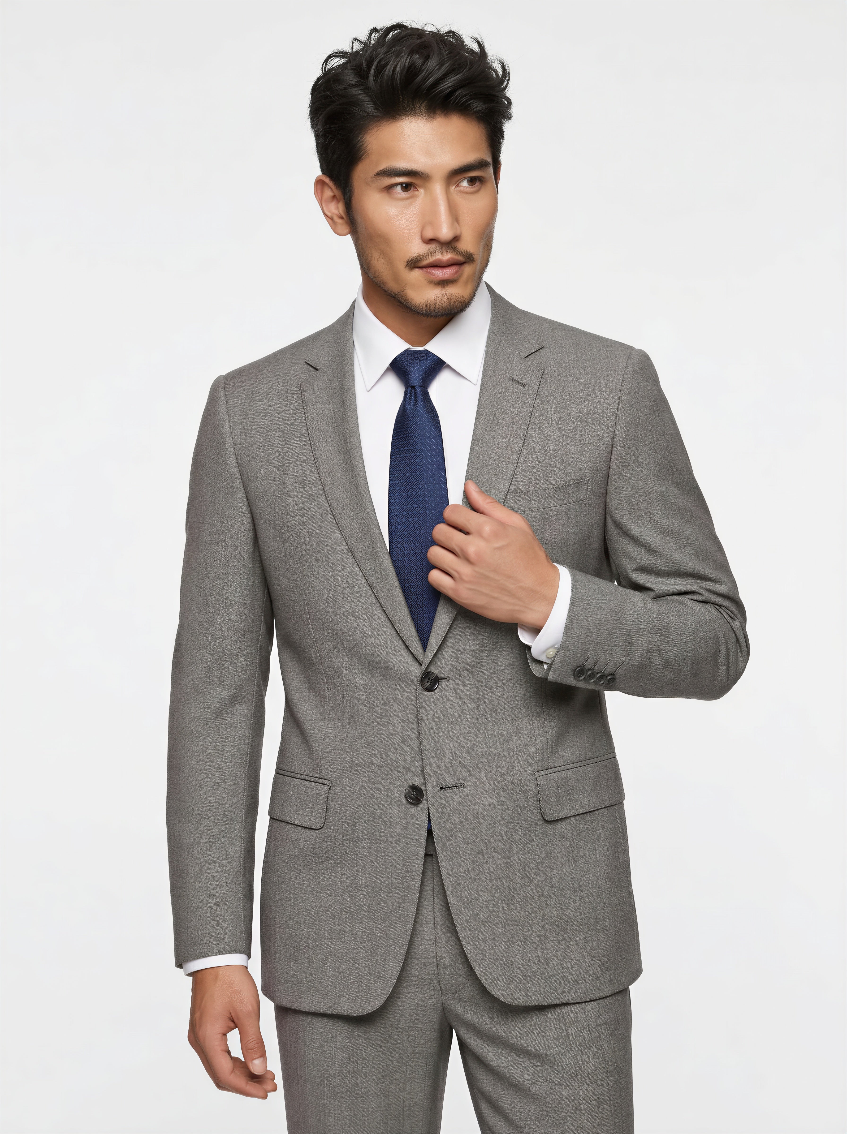 Sharkskin Modern Fit Wool Cashmere Suit
