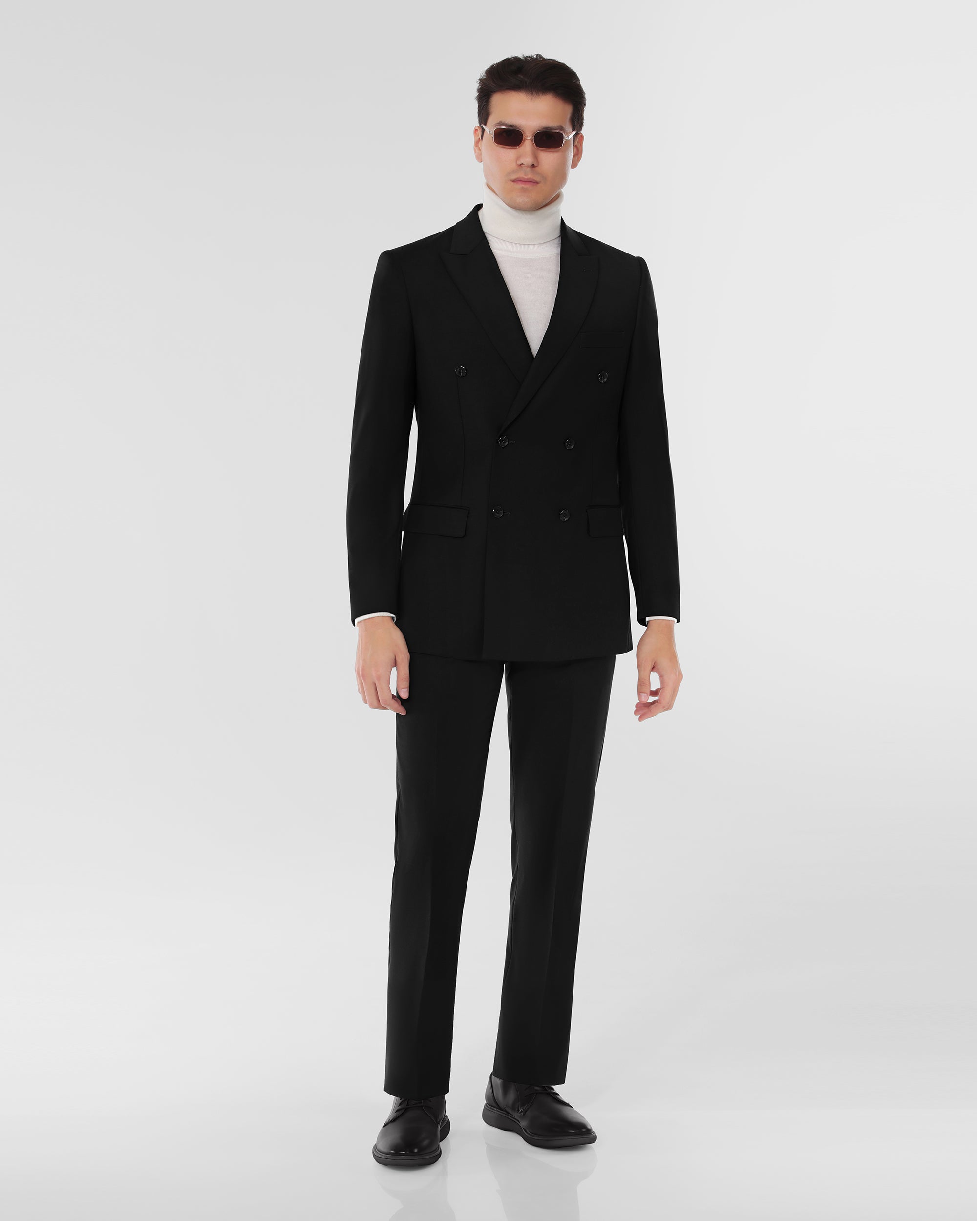 Luxury Wool Blend Modern Fit Double Breasted Suit