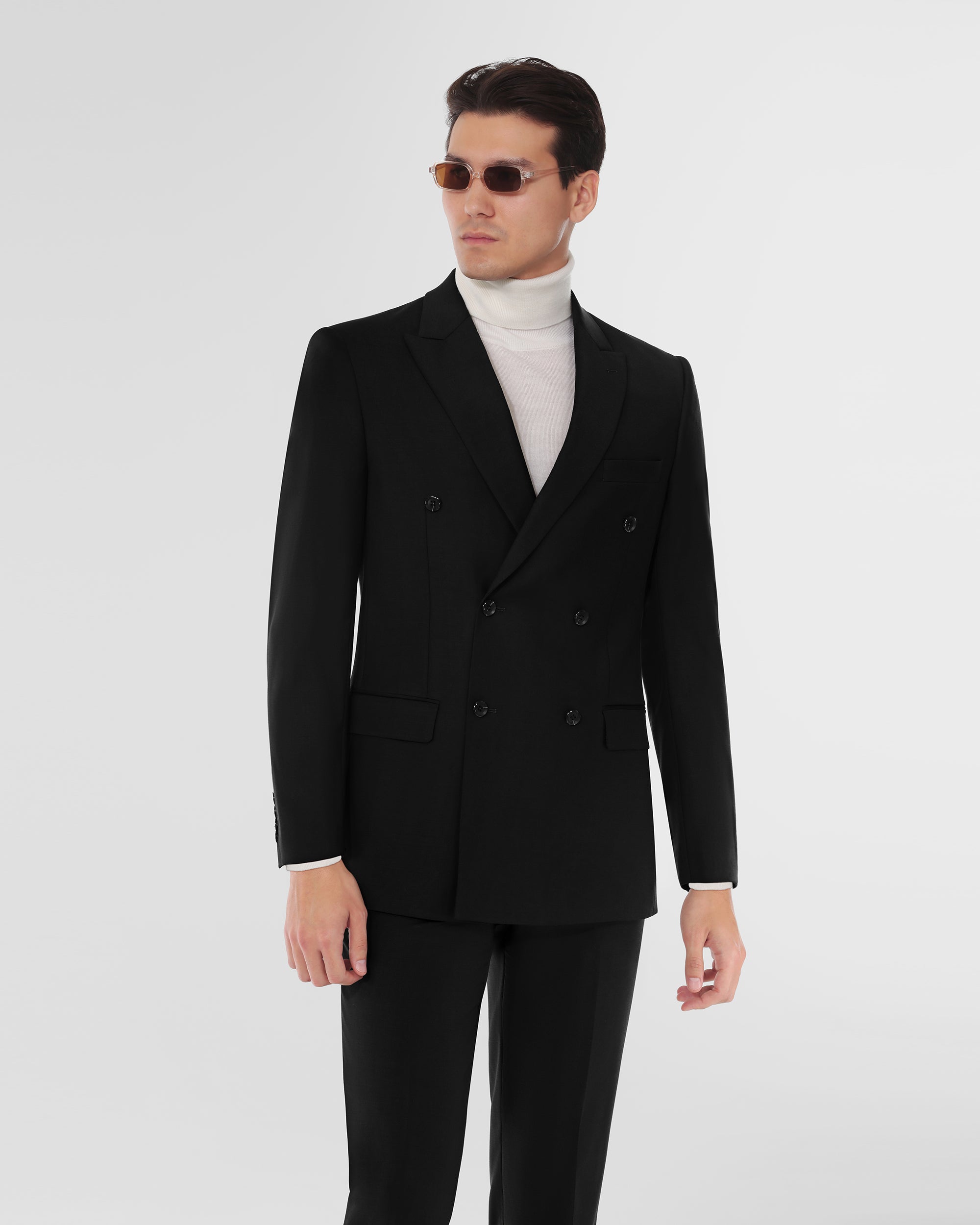 Luxury Wool Blend Modern Fit Double Breasted Suit