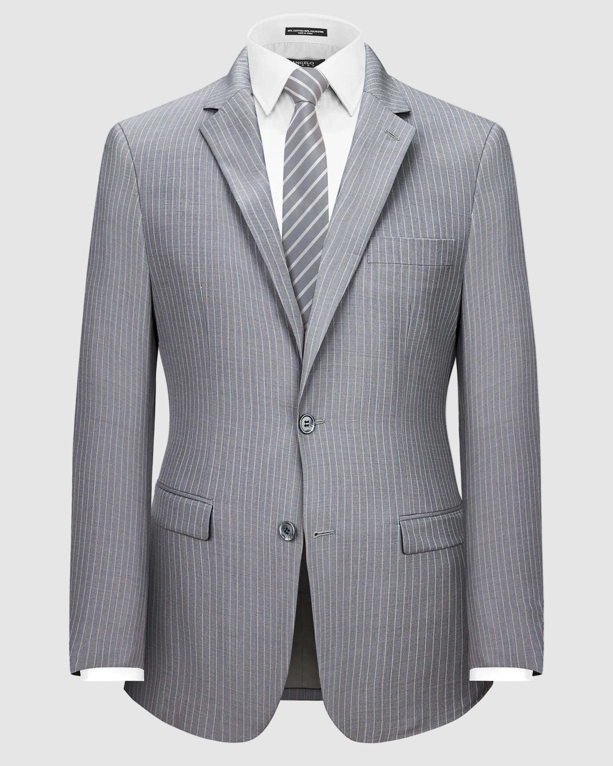 Pinstripe Modern Fit Wool Blend Suit