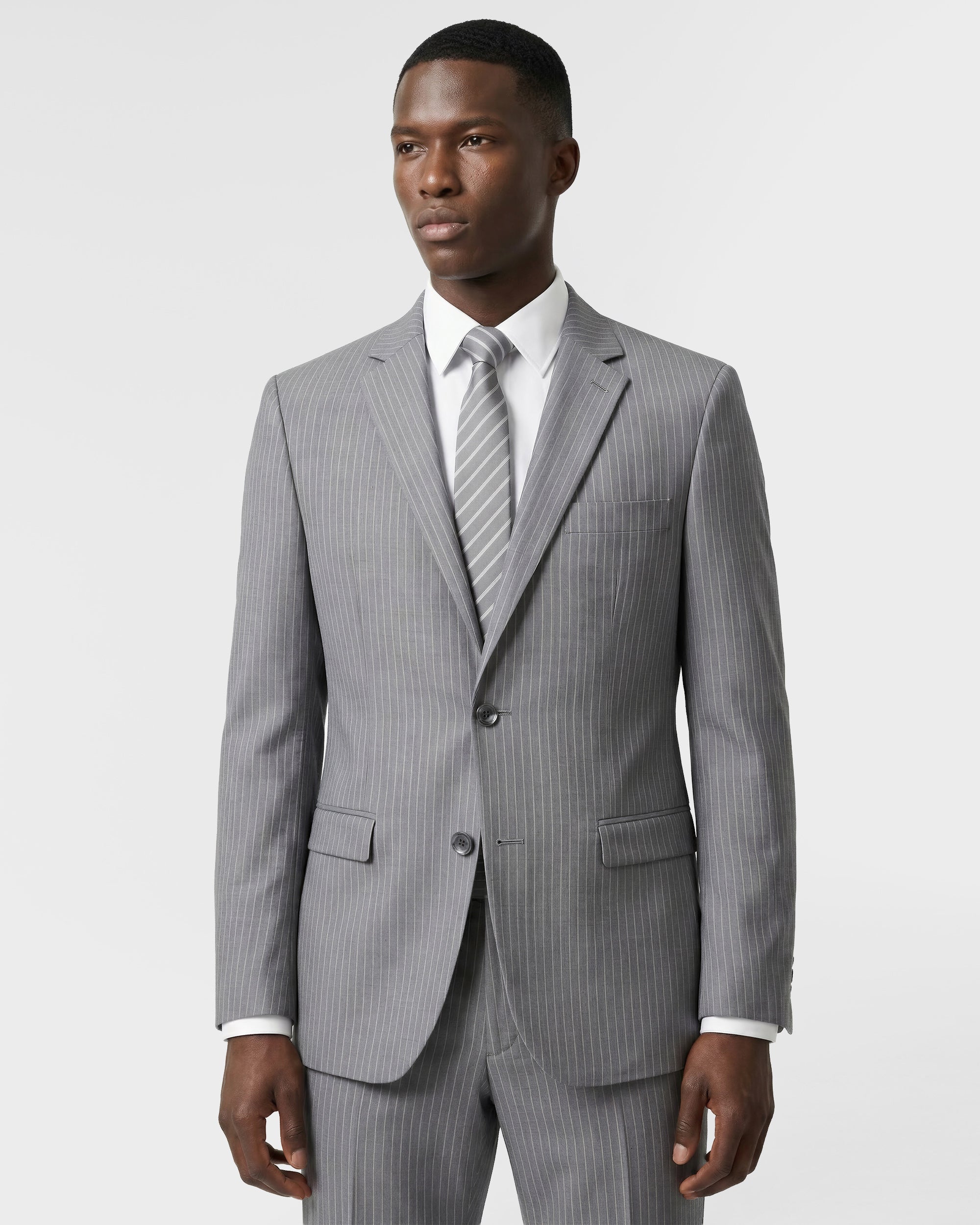 Pinstripe Modern Fit Wool Blend Suit