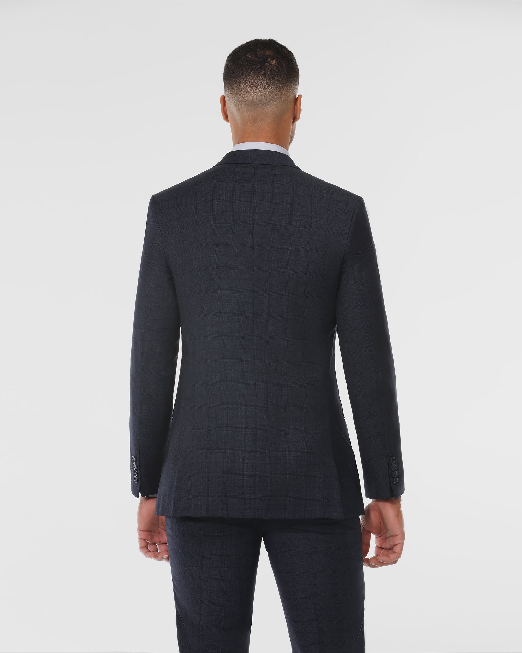 Window Pane Tailored Double Breasted Wool Suit