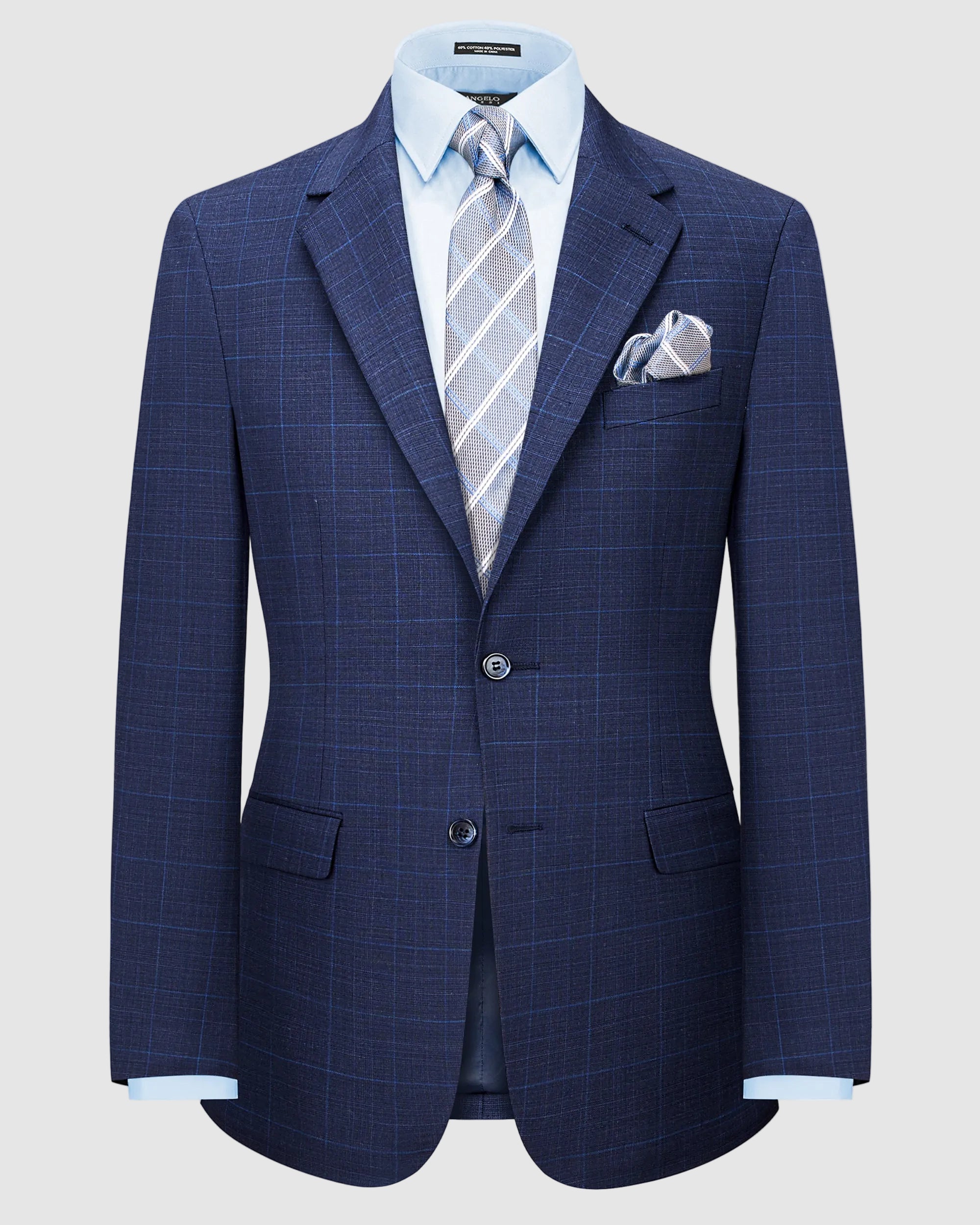 Window Plaid Tailored Fit Wool Blend Suit