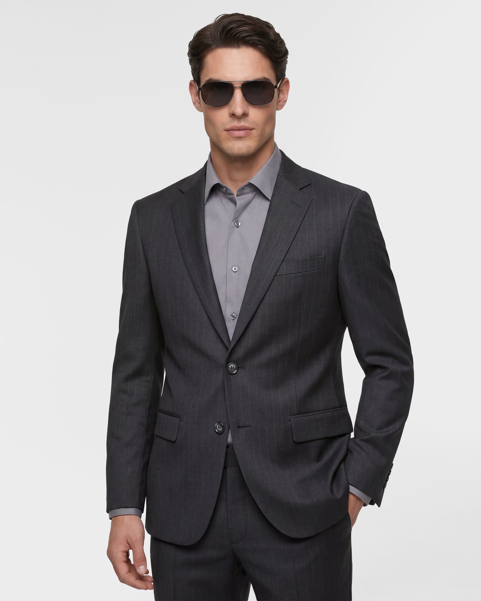 Stripe Modern Fit Wool Cashmere Suit