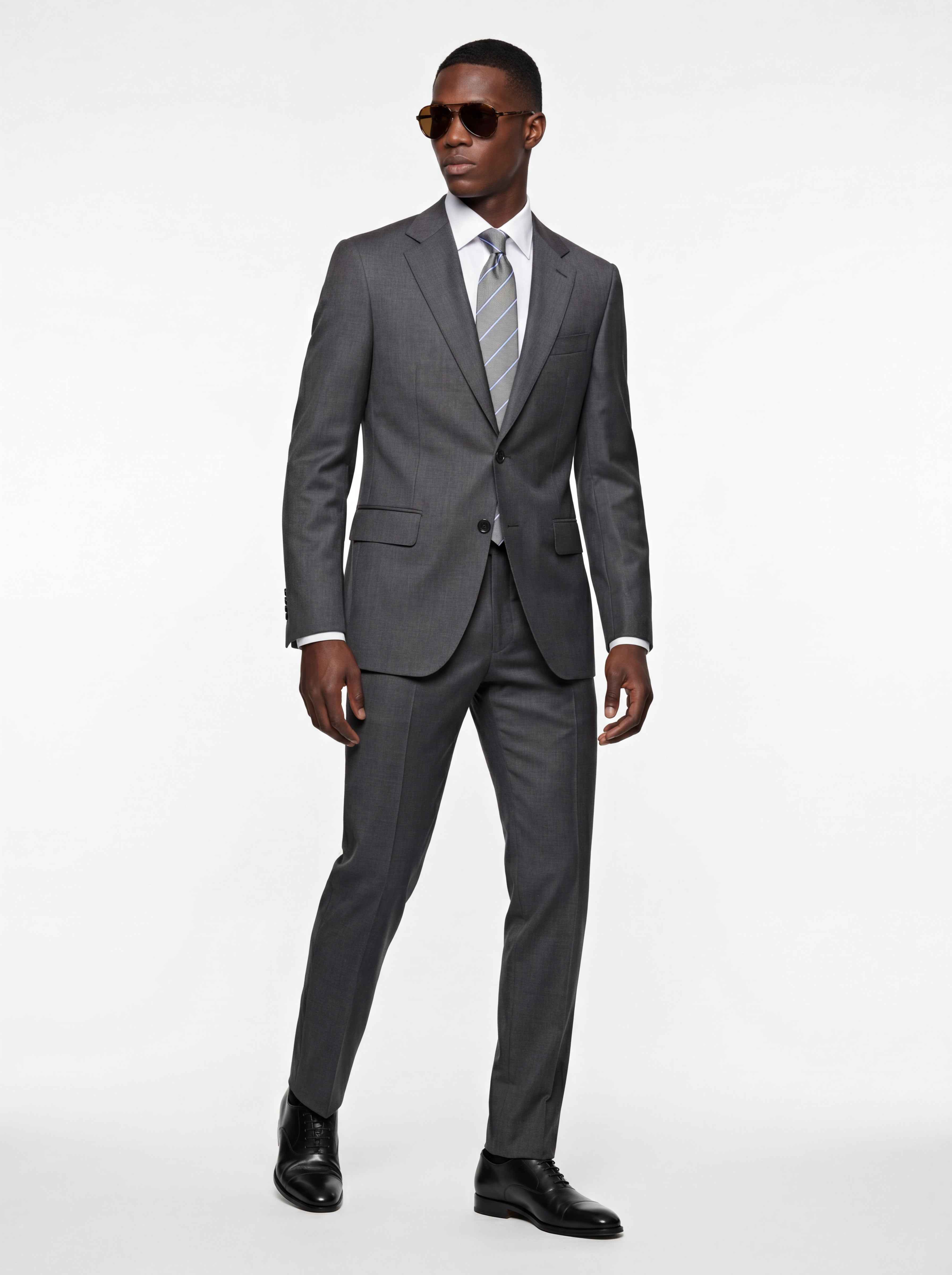 Micro-Weave Sharkskin Italian Wool Suit