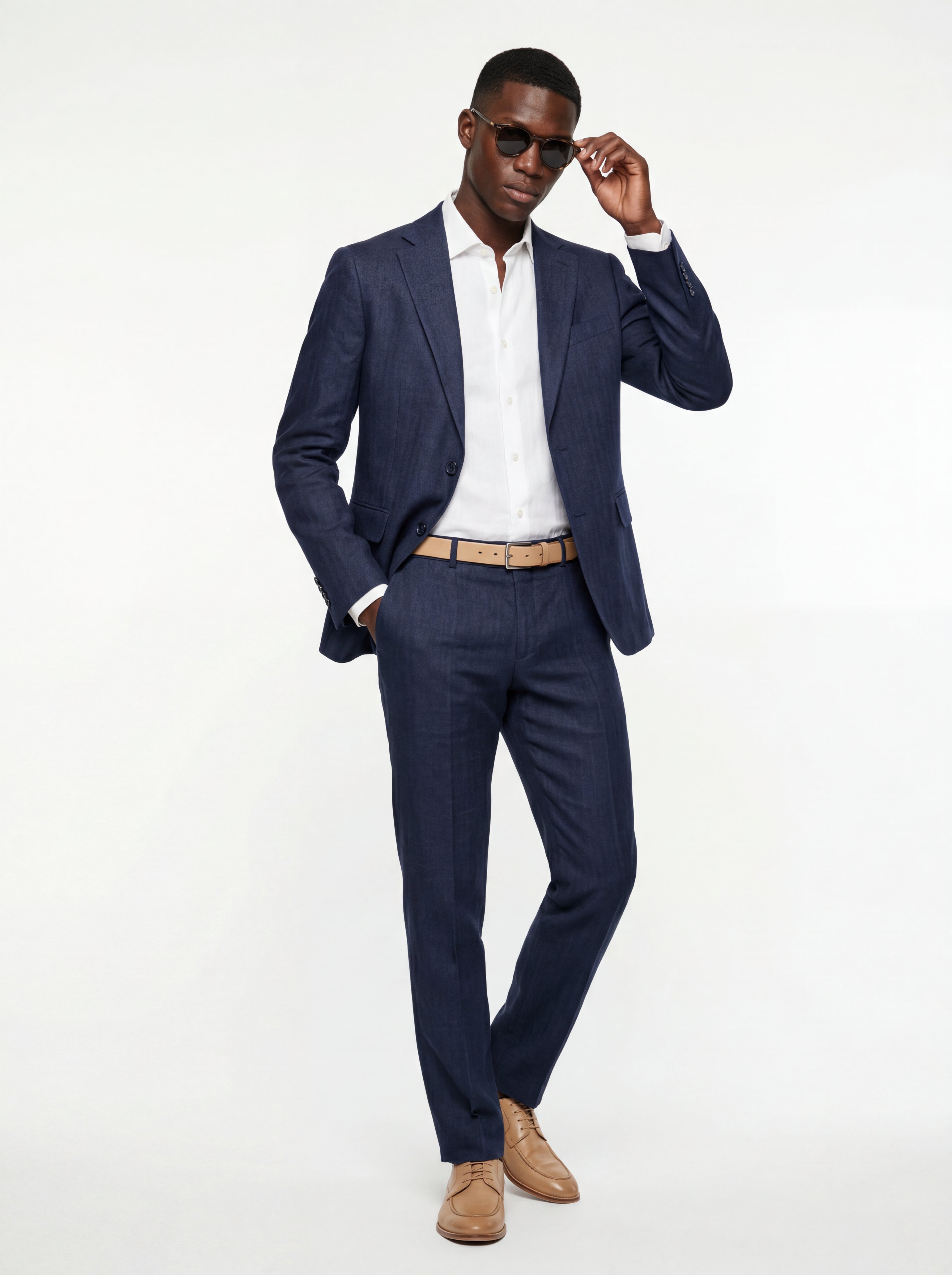 Herringbone Modern Fit Linen Suit