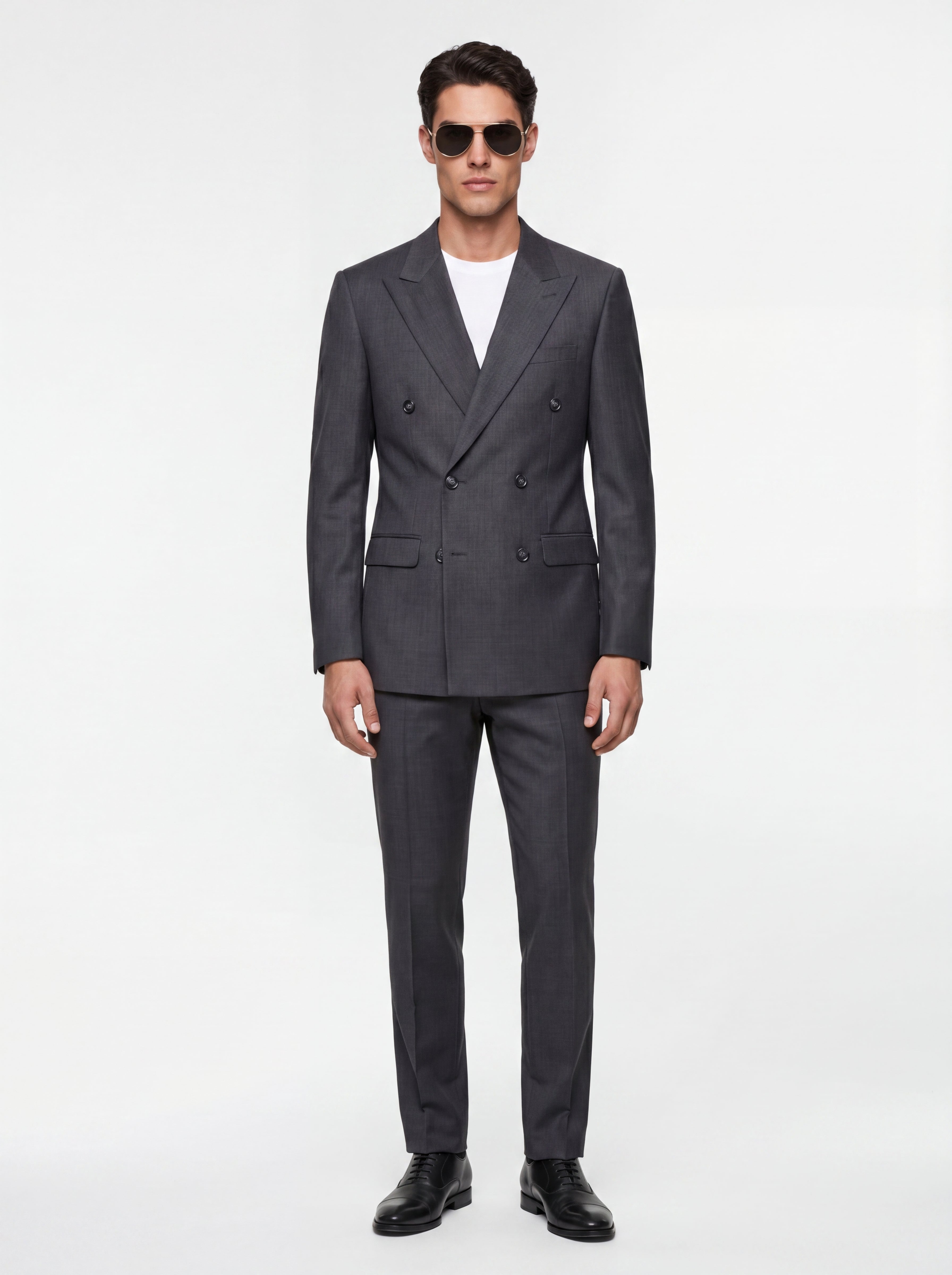 Twill Tailored Double Breasted Wool Suit