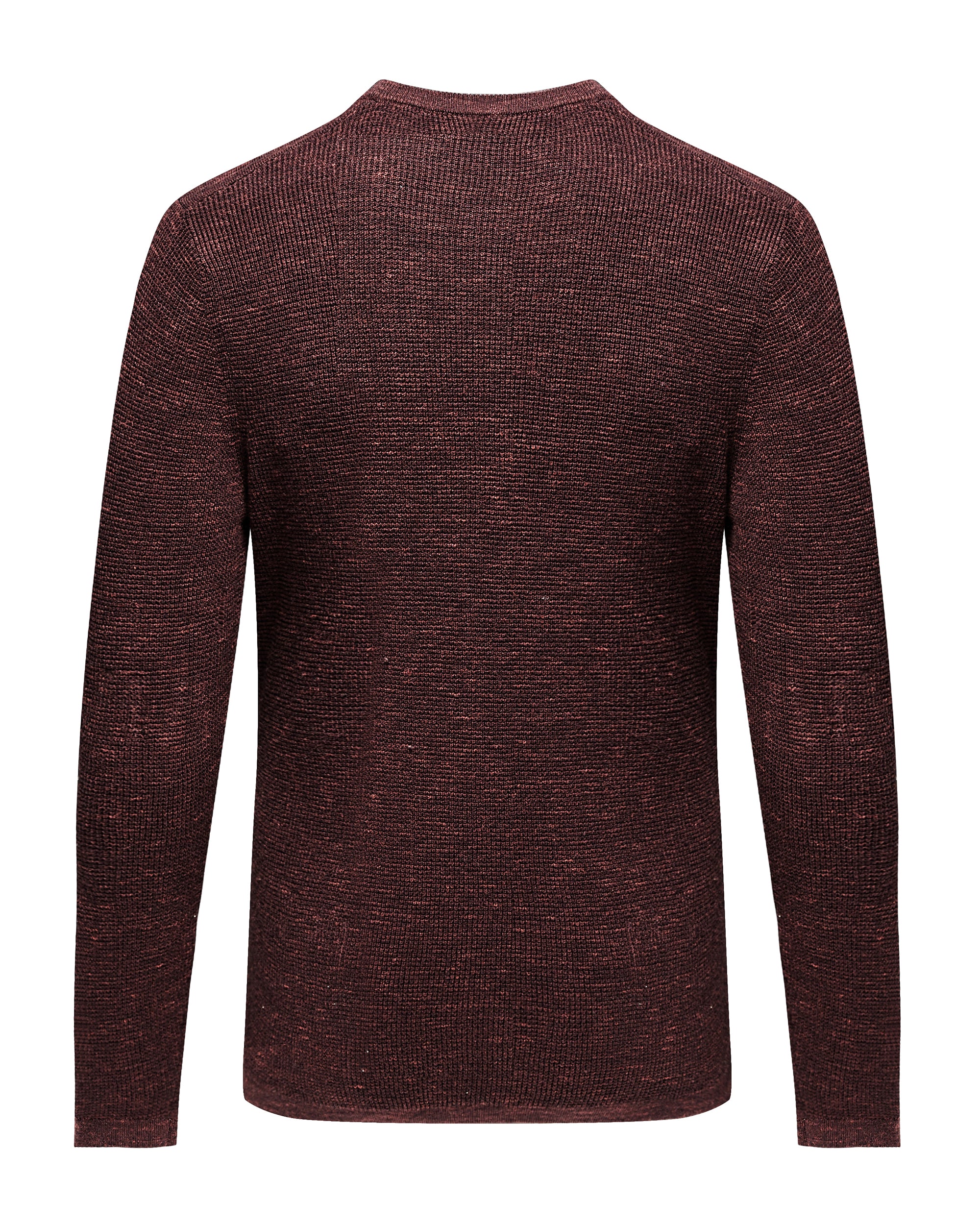 Texture Cotton Blend Crew Neck Sweater
