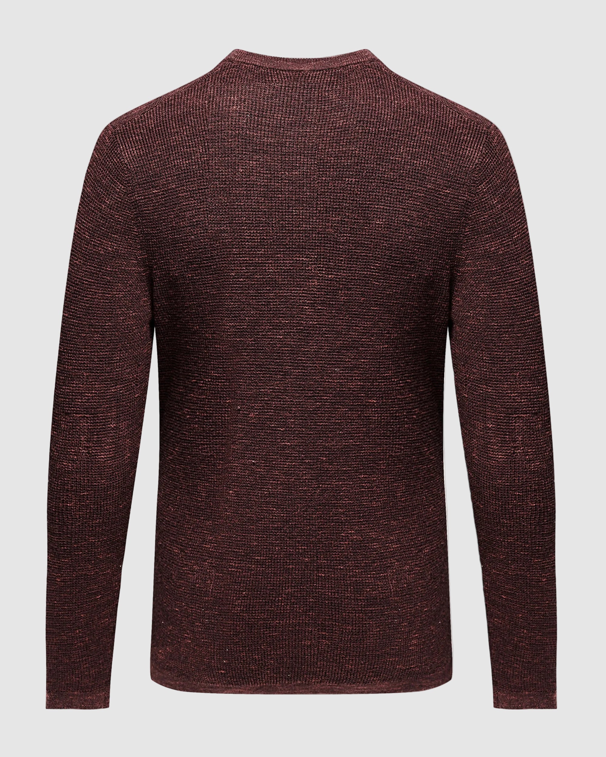 Texture Cotton Blend Crew Neck Sweater