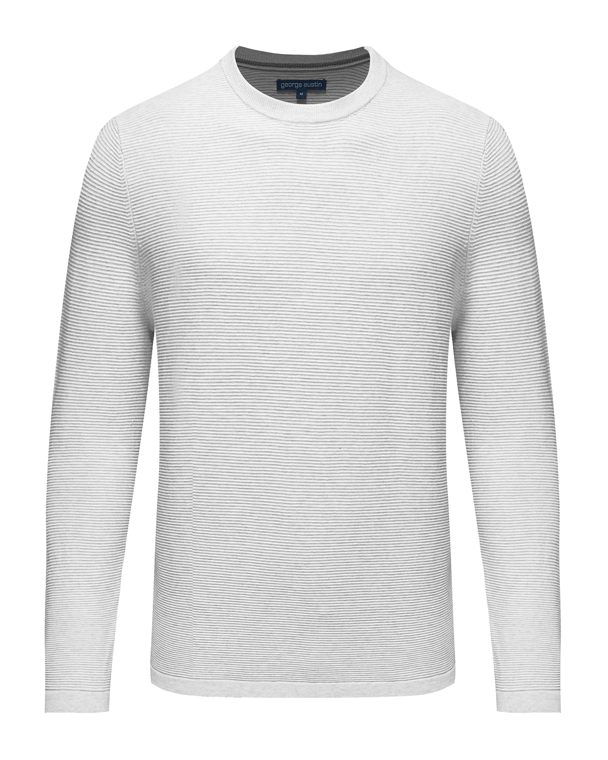 Cotton Ribbed Crew Neck Sweater