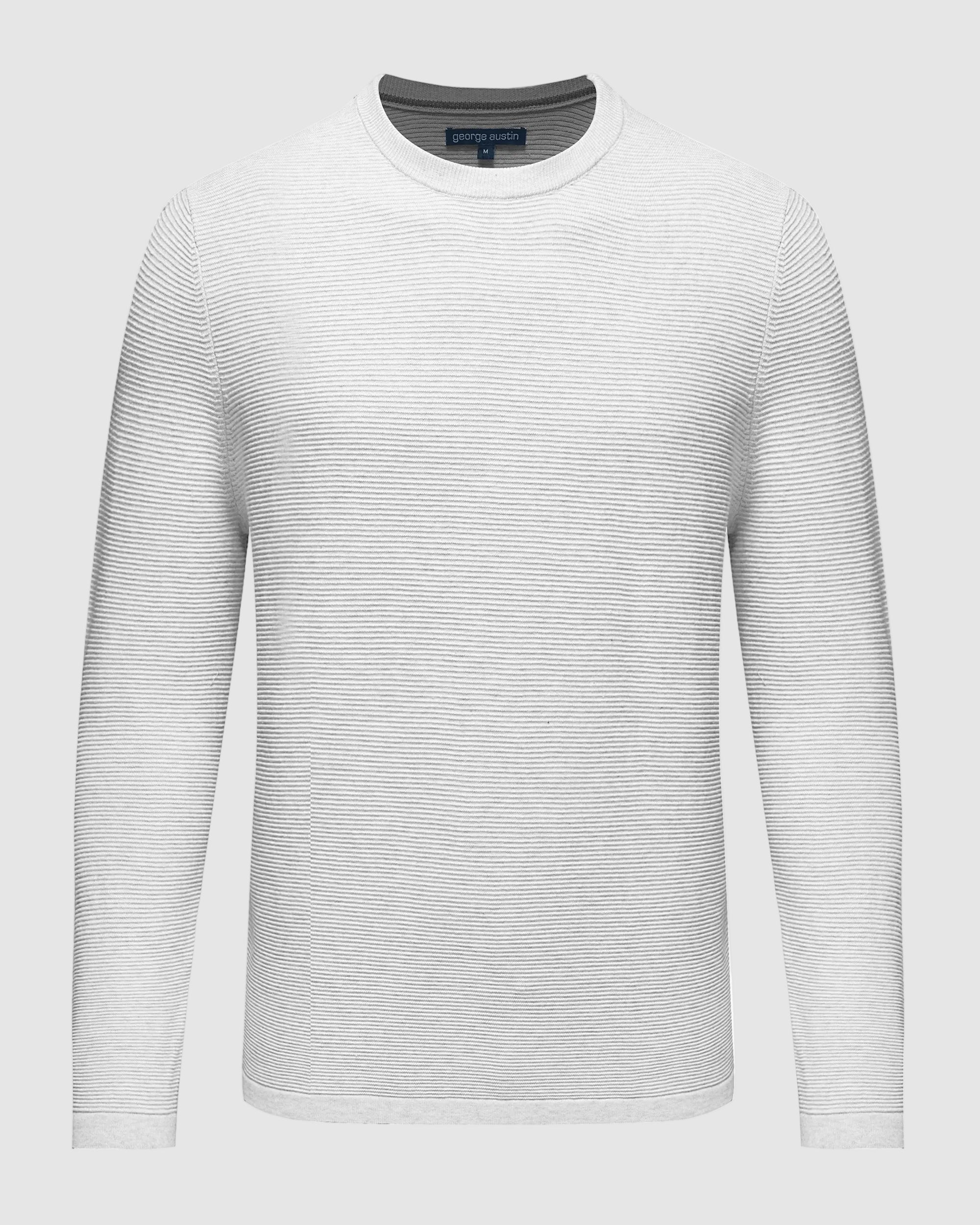 Cotton Ribbed Crew Neck Sweater