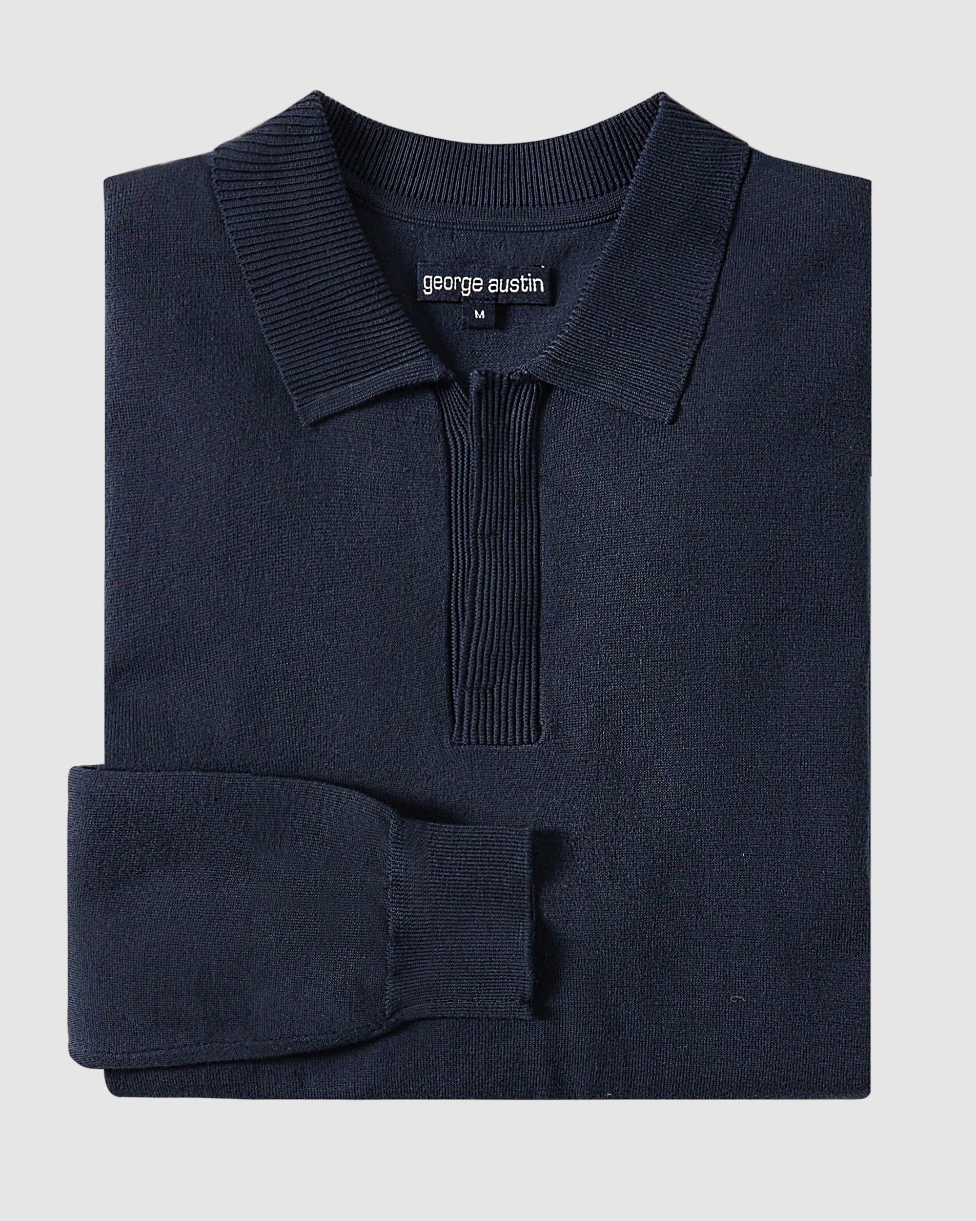 Fine Knit Polo Sweater