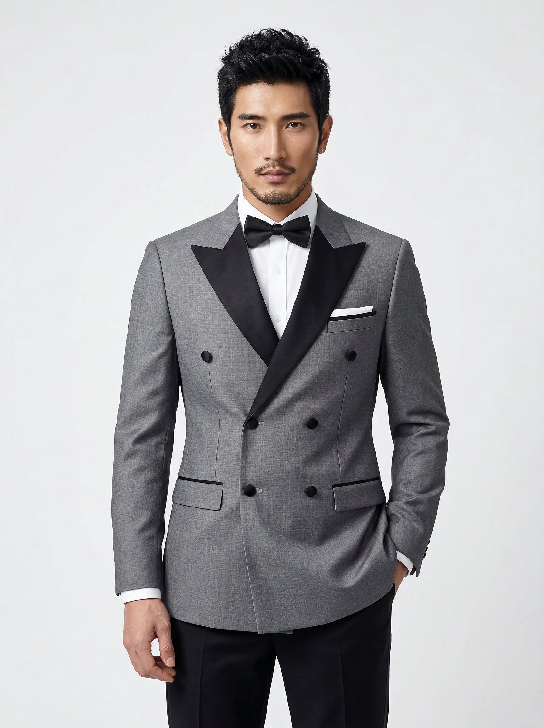 Modern Fit Double Breasted Wool Blend Tuxedo
