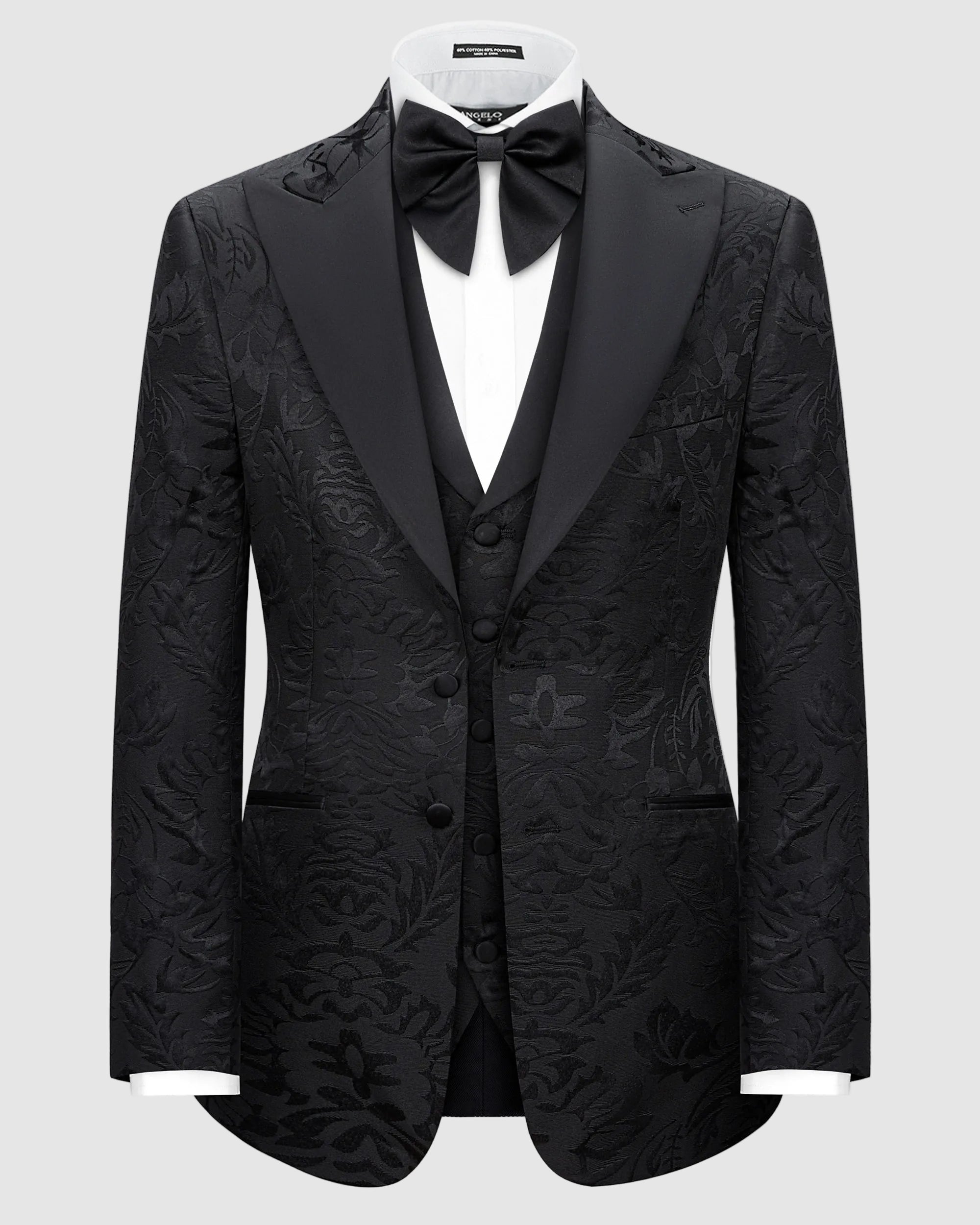 Floral Slim Fit Tuxedo with Vest