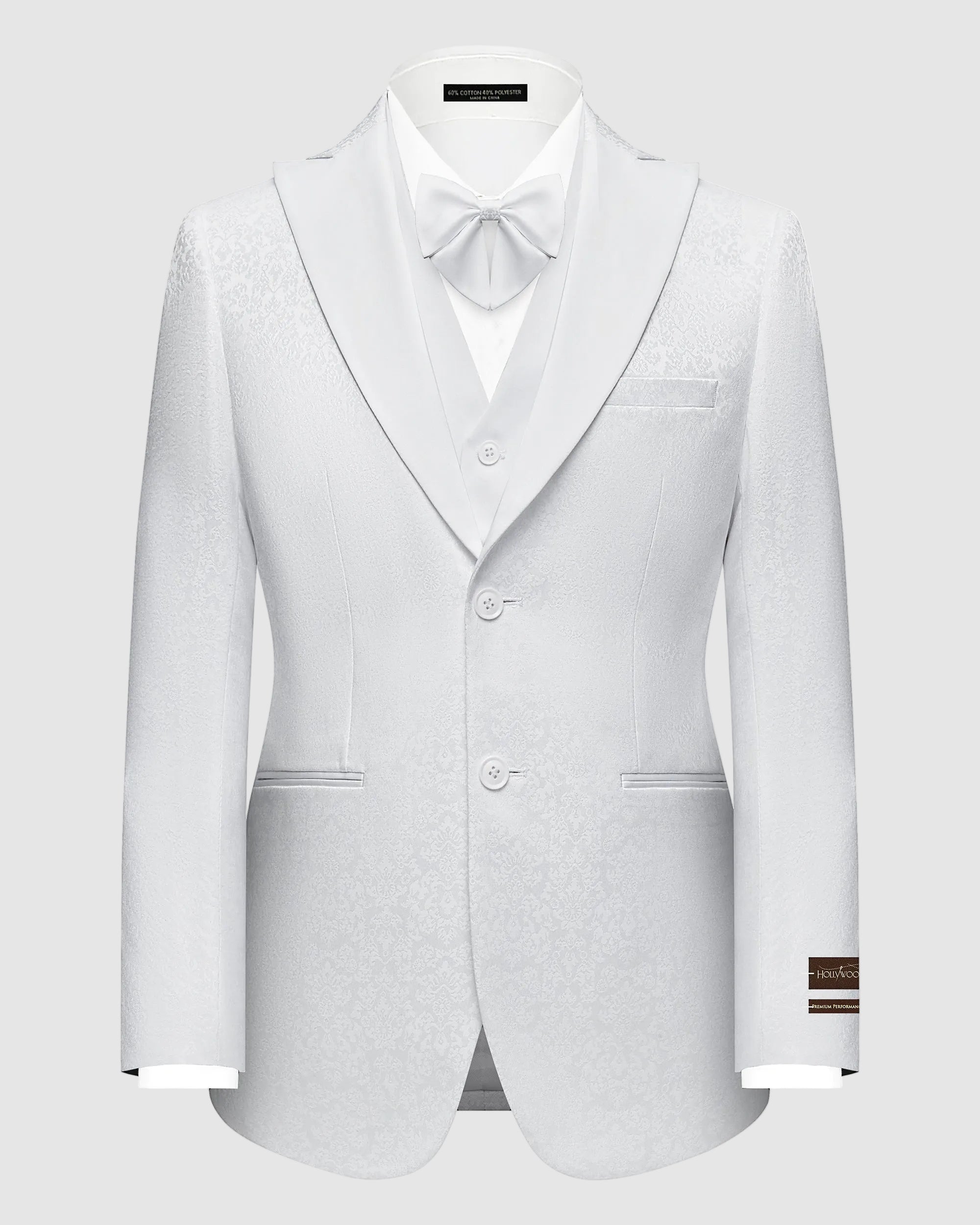 Floral Slim Fit Tuxedo with Vest