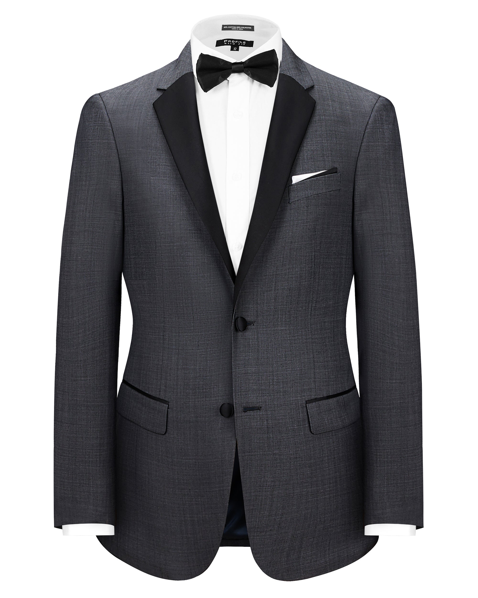 Sharkskin Tailored Fit Wool Blend Tuxedo