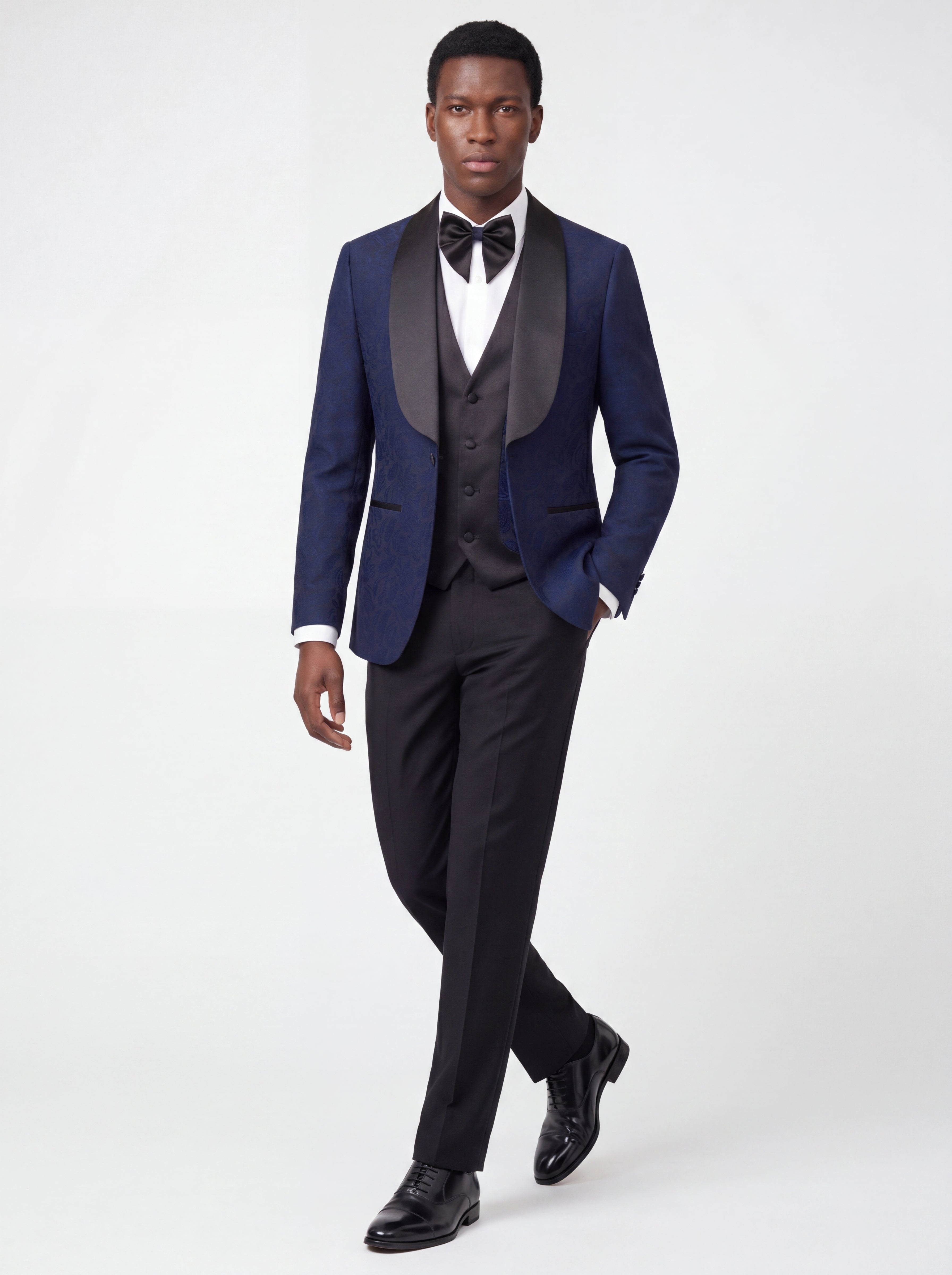Floral Slim Fit Tuxedo with Vest