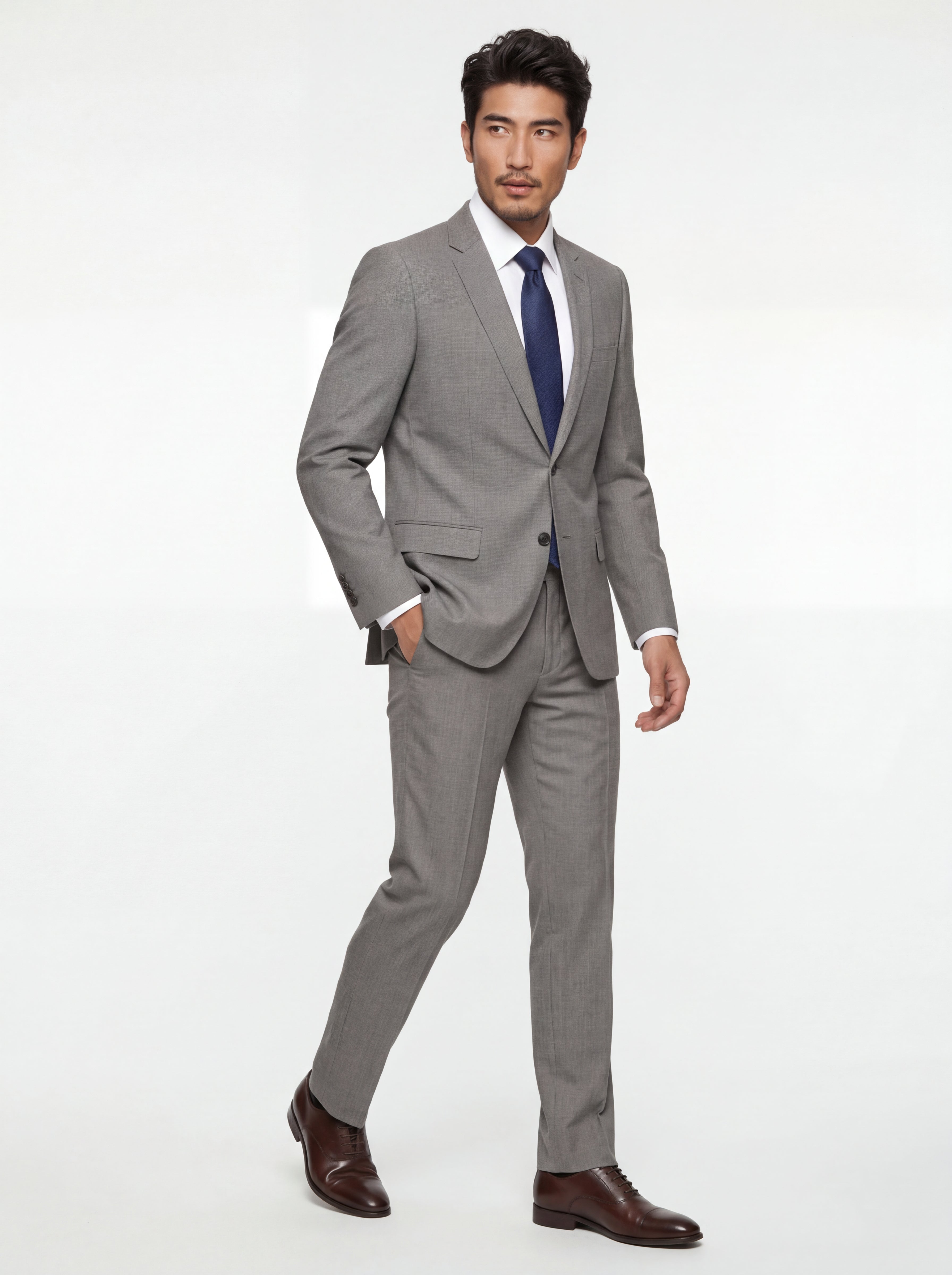 Sharkskin Modern Fit Wool Cashmere Suit
