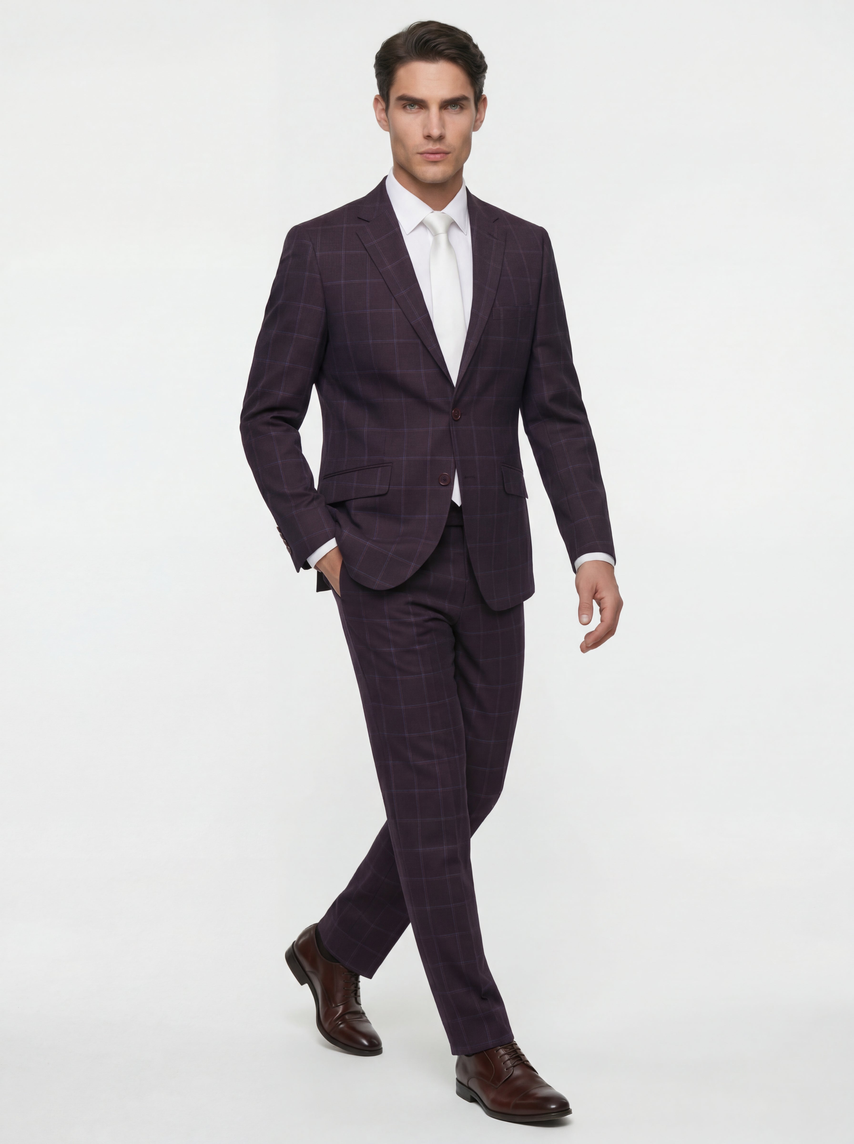 Window Pane Slim Fit Performance Suit