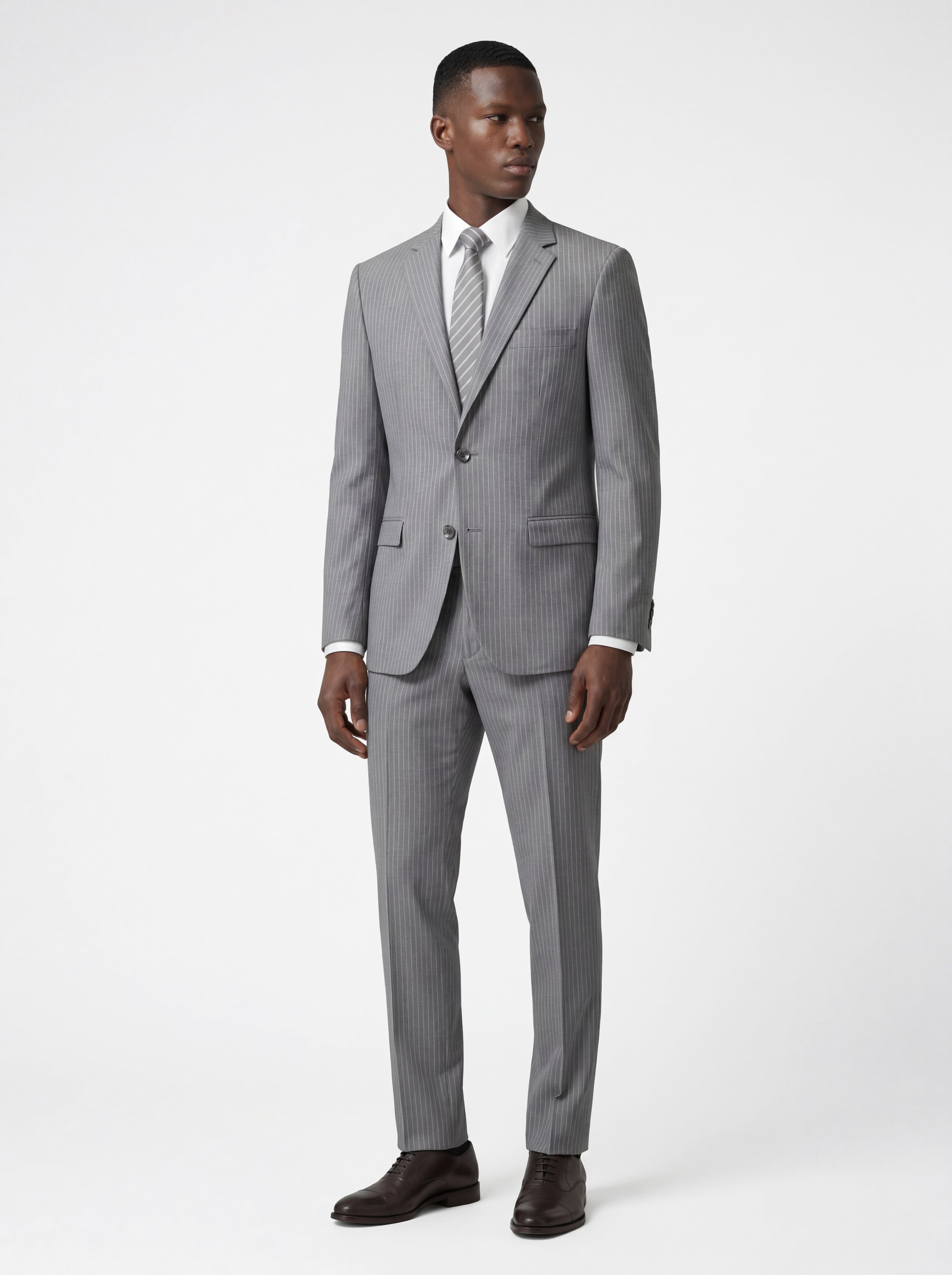 Pinstripe Modern Fit Wool Blend Suit