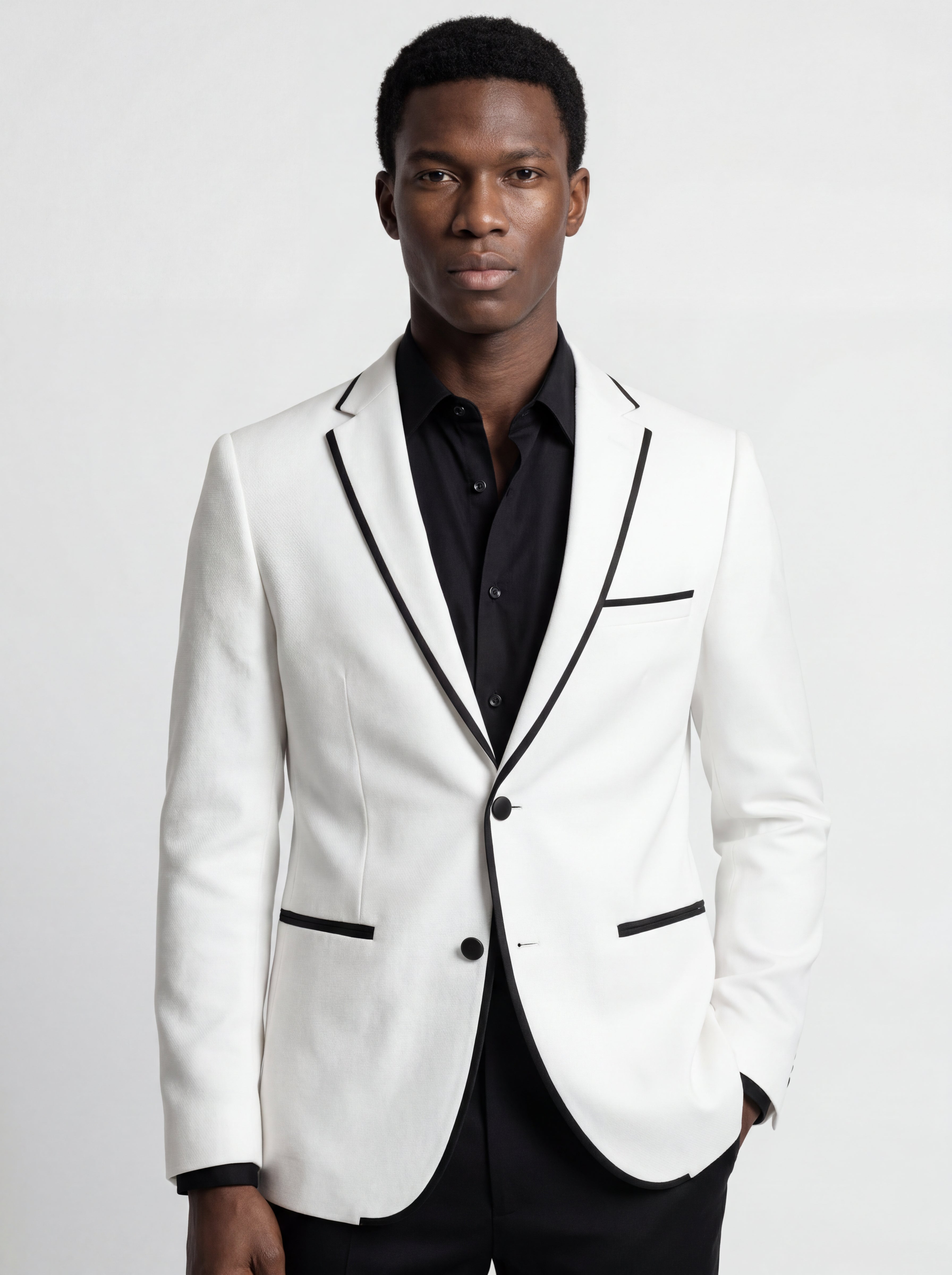Slim Fit Contrast Trim Dinner Jacket